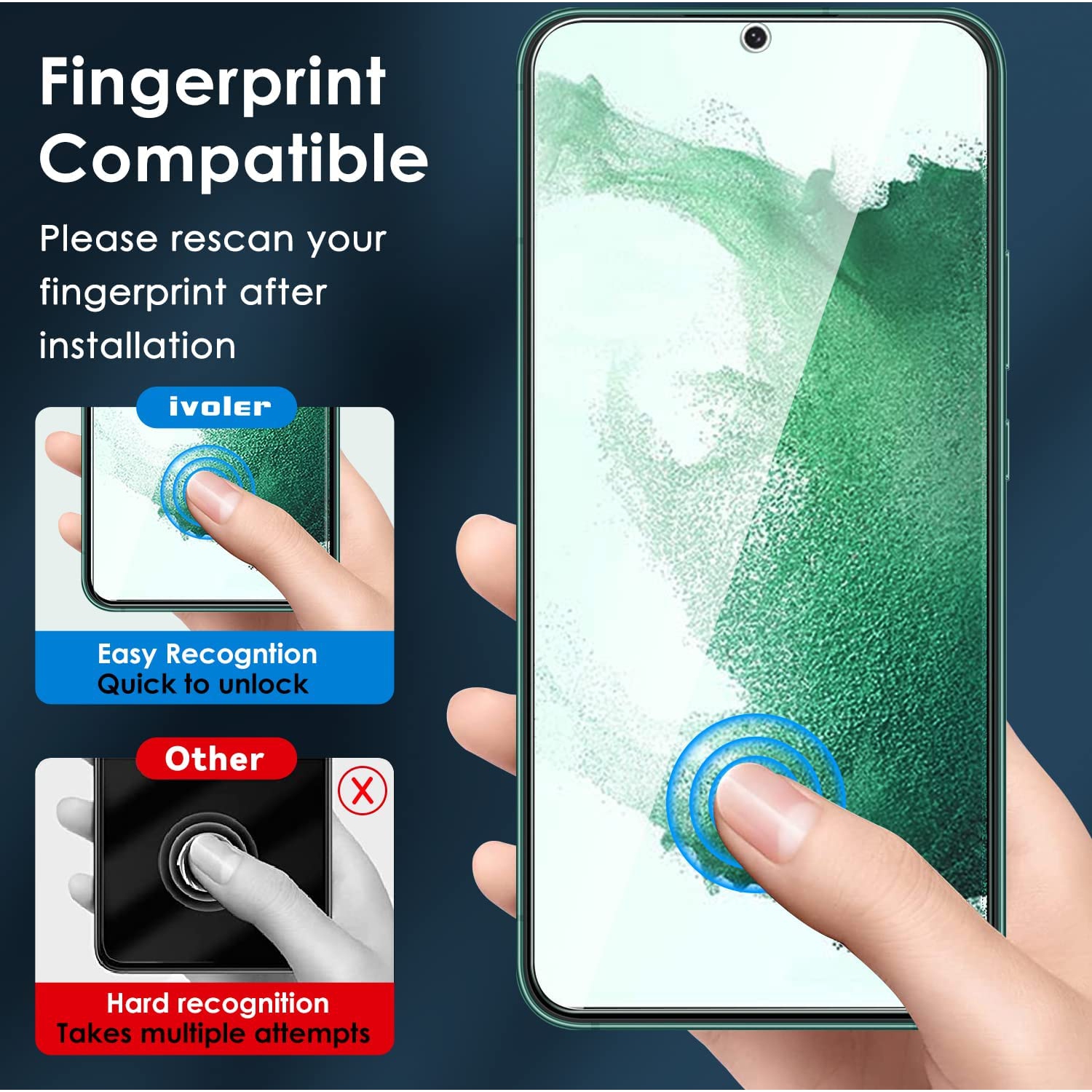 [4 Pack] Screen Protector for Samsung Galaxy S22 5G 2022 [2 Pack] with 2 Pack Camera Lens Protector Tempered Glass, Alignment Frame, Easy Installation