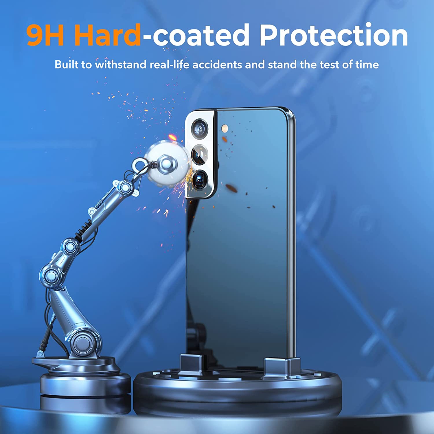 [Paquets de 2 + 2] paquets de 2 protecteurs d'écran pour Galaxy S22 et 2 paquets de protecteurs d'objectif 6,1 po avec cadre à alignement précis,