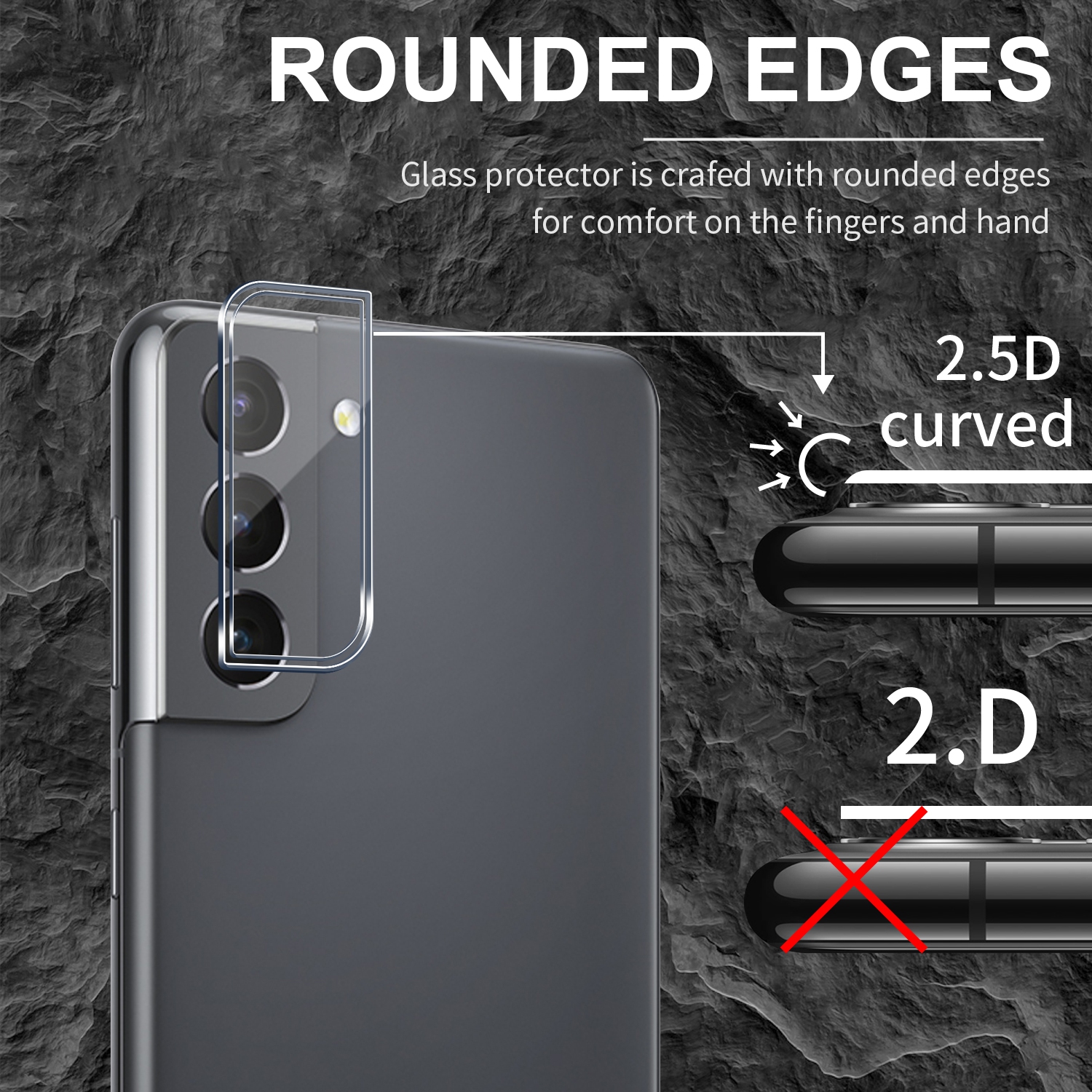 Protecteur d'écran en verre trempé et protecteur d'objectif HD de Navor pour Galaxy S22 5G 6,1&nbsp;po de Samsung avec cadre d'installation - 2