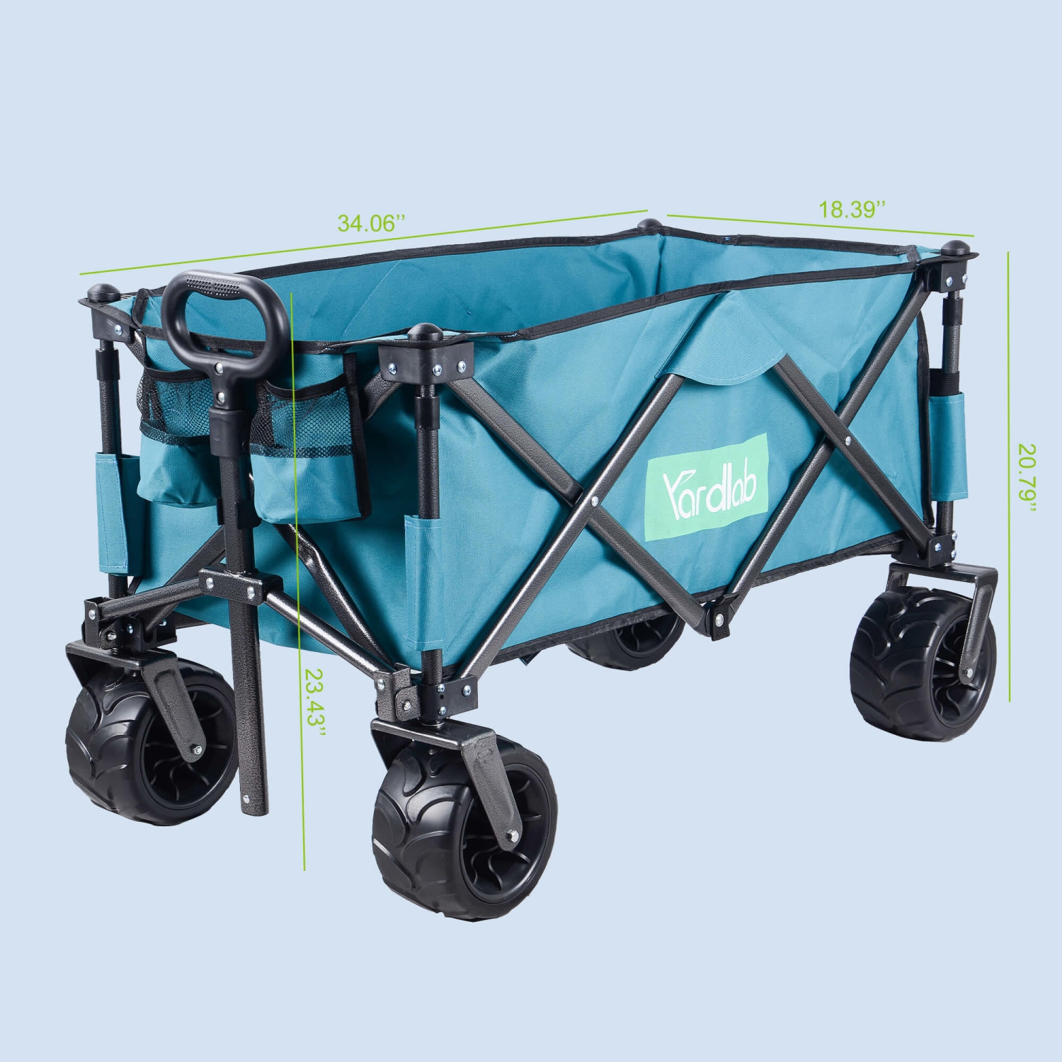 Chariot utilitaire d'extérieur pliable utilitaire 176&nbsp;lb chargement, chariot de jardin repliable robuste Camping chariot avec sac de rangement