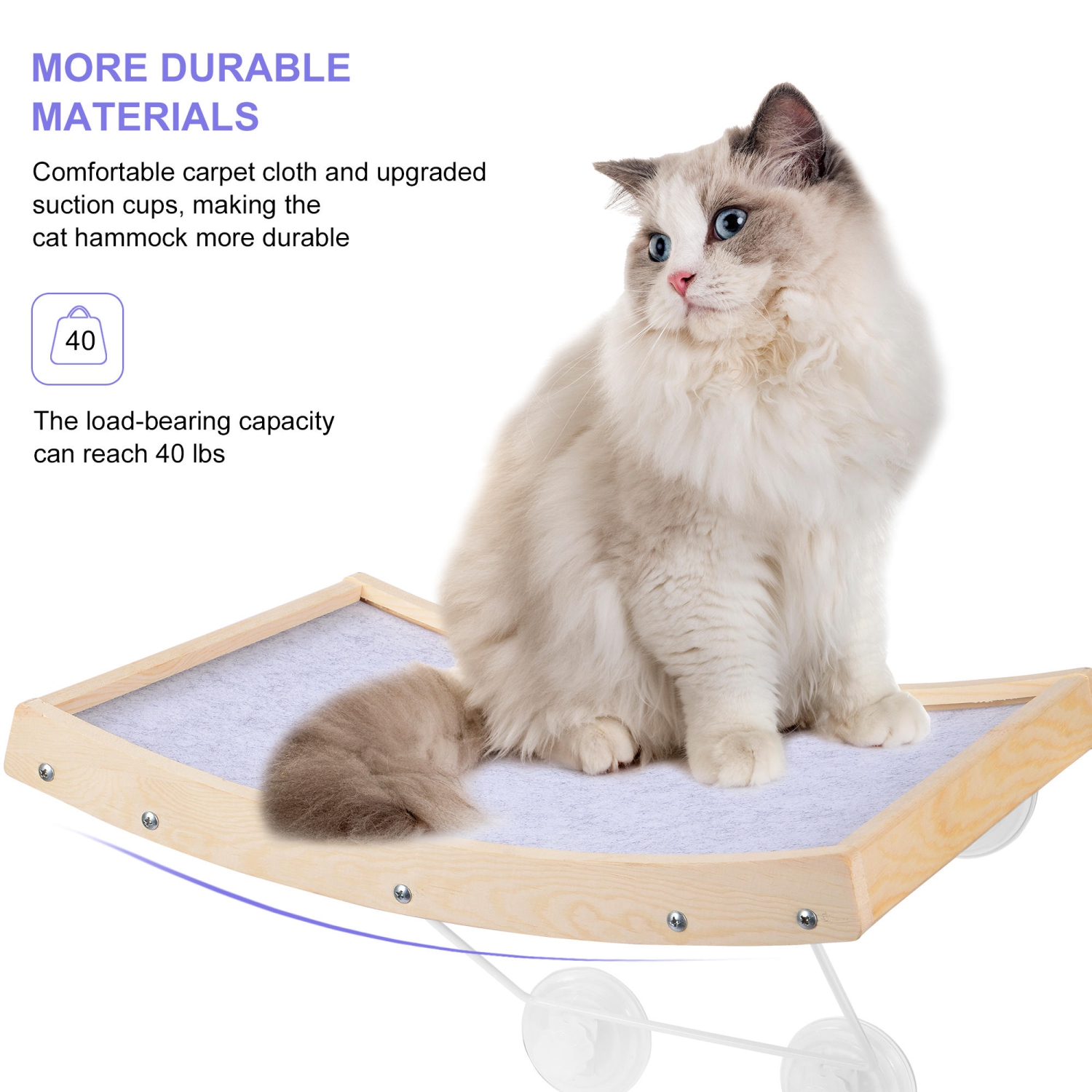 Cat Window Perch, Cat Hammock Window Seat with Strong Suction Cups, Window  Mounted Cat Bed for Indoor Cats