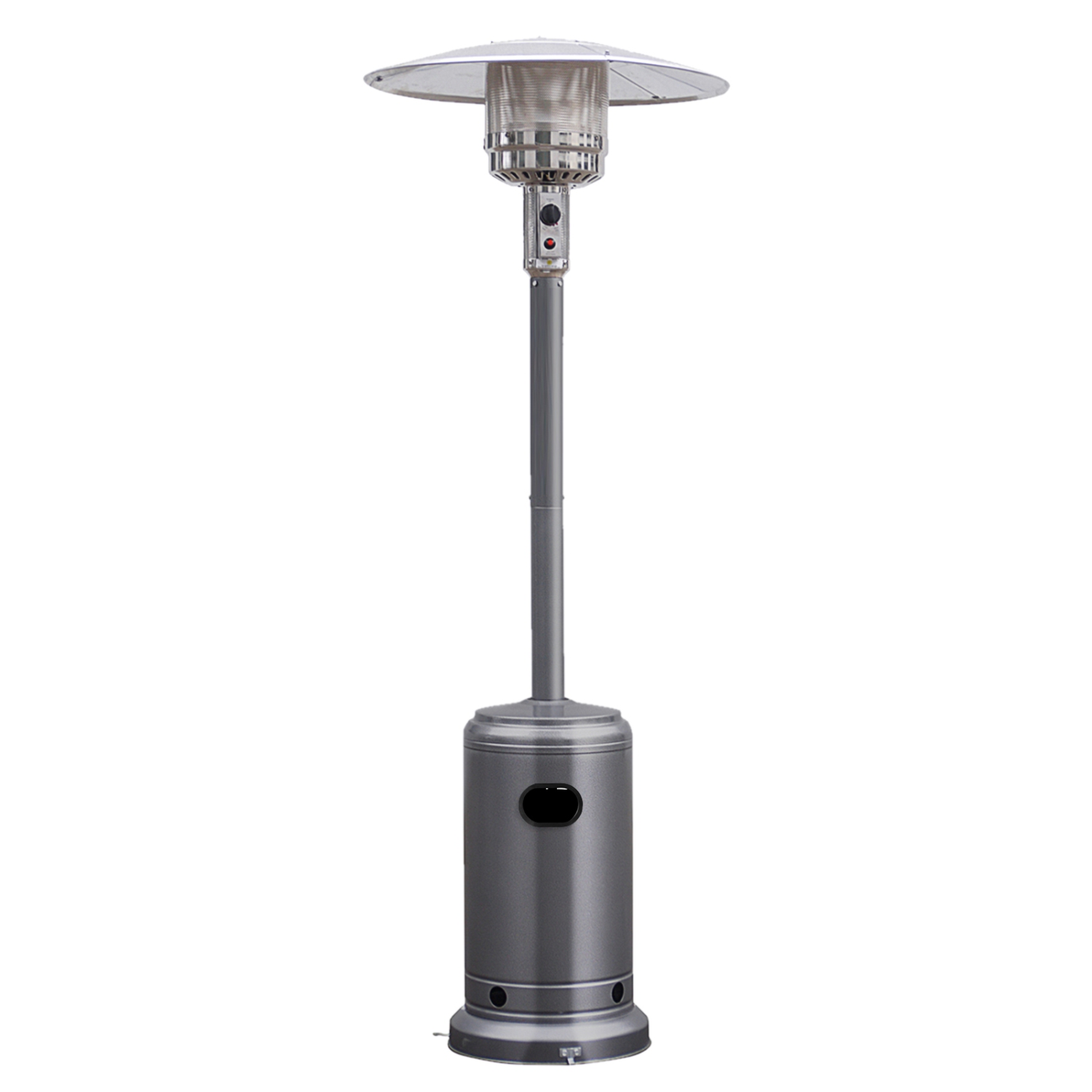 Patiojoy Outdoor 50000 BTU Standing Heater LP Propane Heater w/Wheels Silver/Black/Bronze/Gray