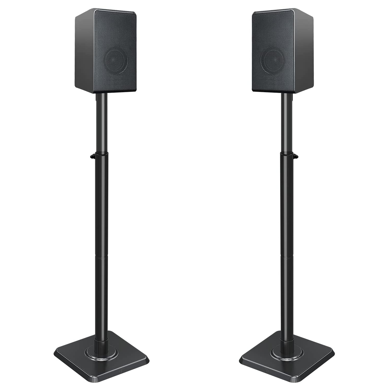 Mounting Dream Universal Speaker Stands Height Adjustable Set of 2 Speaker Stands Extend 33"-42", Compatible with VIZIO, Samsung, Bose, JBL Speakers, up to 11 lbs, Stable Base Cable Management MD5402