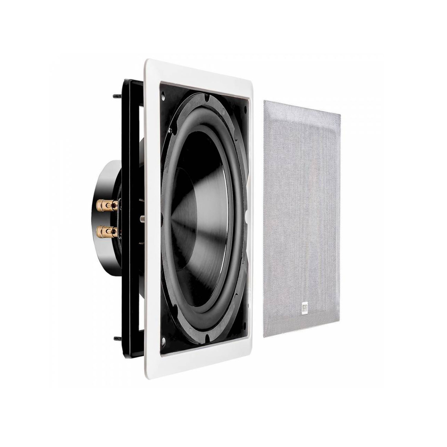 Amplificateur de haut-parleur d’extrêmes graves SMP200 classe D OSD Audio et ensemble de haut-parleur d’extrêmes graves mural IWS-10