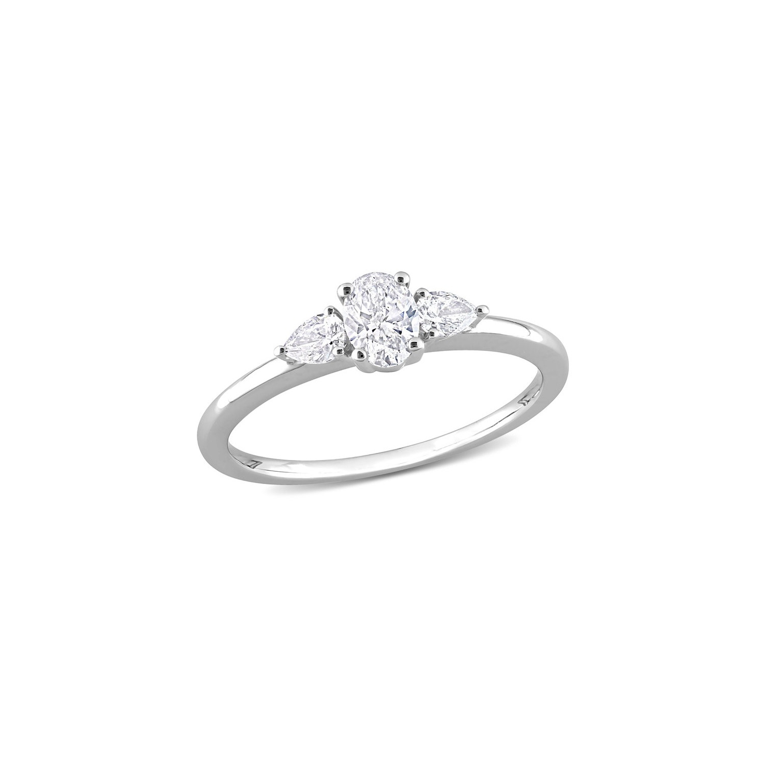 1/2 Carat Three-Stone Diamond Engagement Ring in 14K White Gold