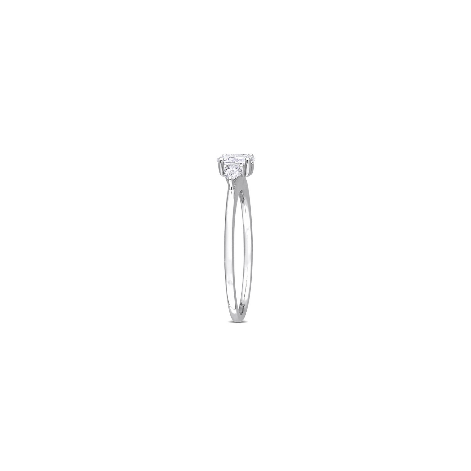 1/2 Carat Three-Stone Diamond Engagement Ring in 14K White Gold