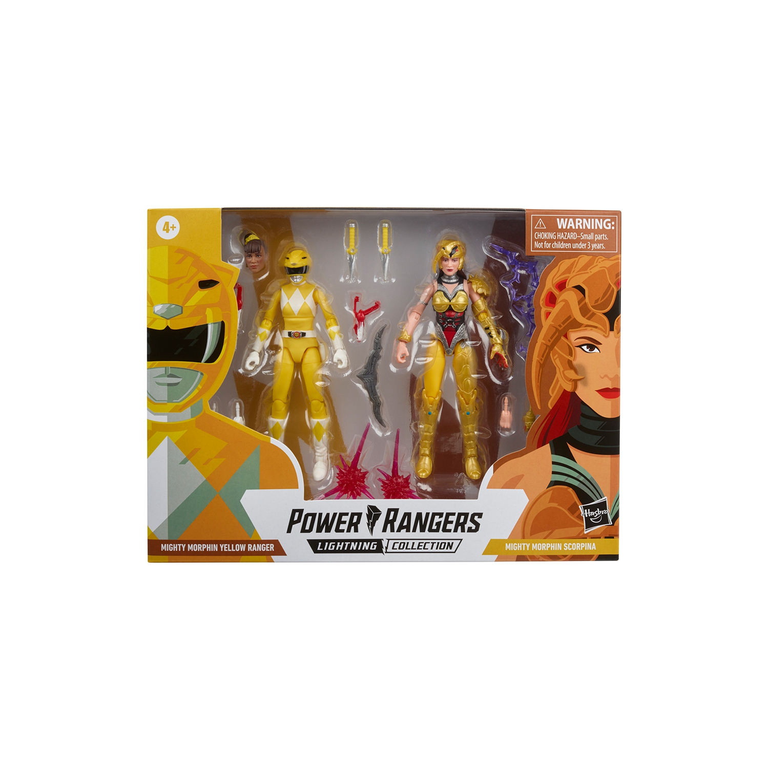Ensemble de combat 2 figurines d’action de 6 po de la collection Lightning de Power Rangers - Yellow ranger vs. Scorpina