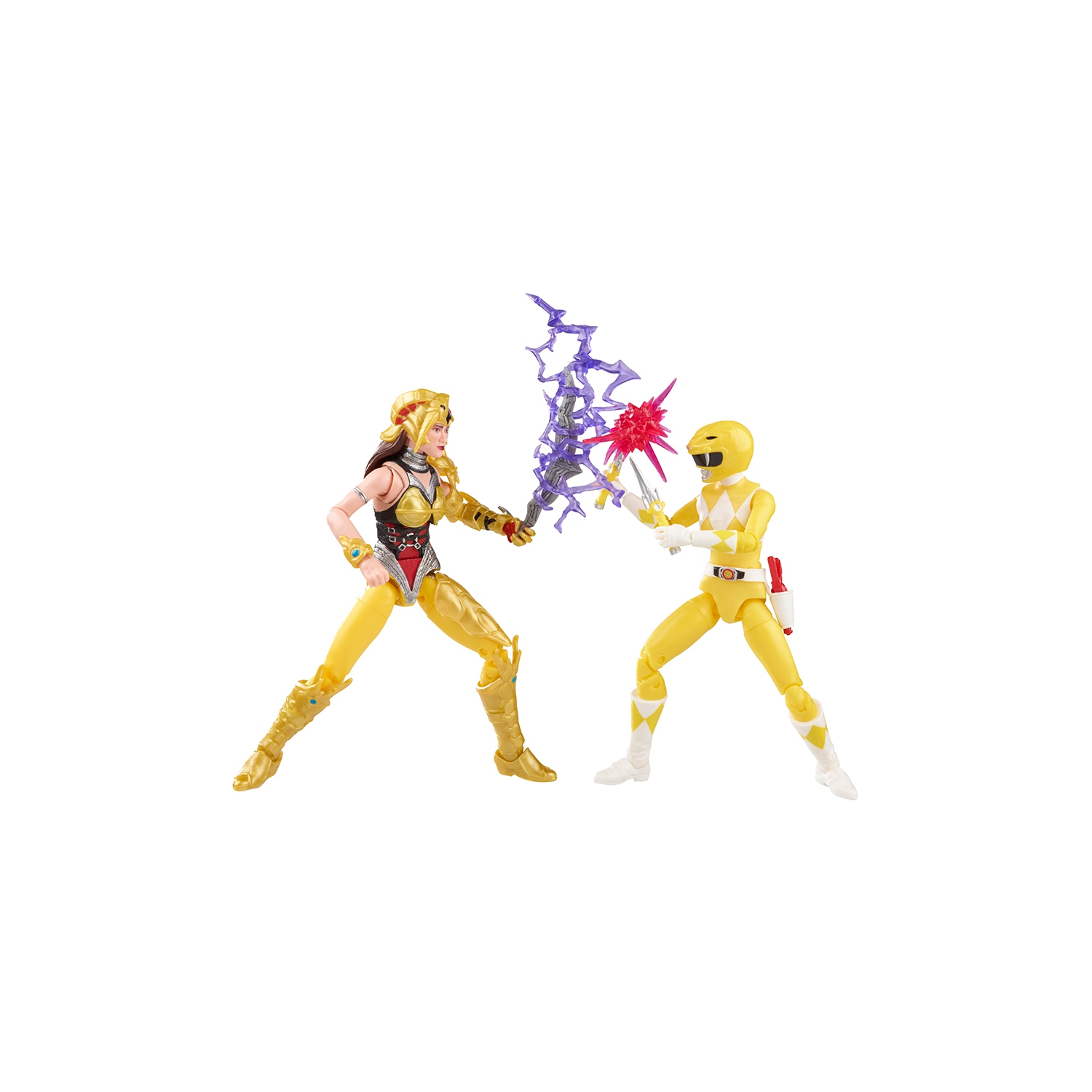 Ensemble de combat 2 figurines d’action de 6 po de la collection Lightning de Power Rangers - Yellow ranger vs. Scorpina
