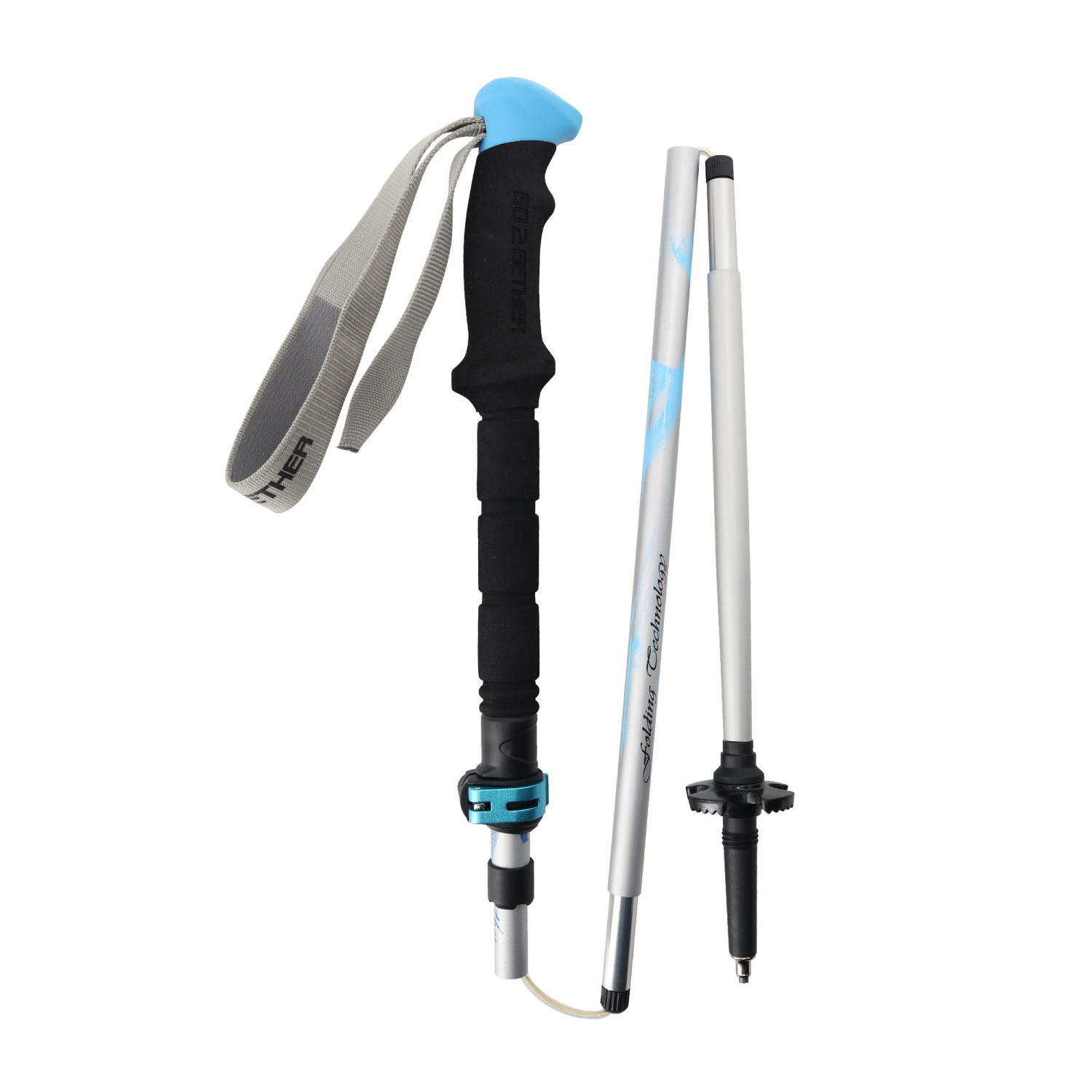 Collapsible Trekking Poles, Aluminum Folding Walking Hiking Sticks for hiking, Adjustable Height 5-Section