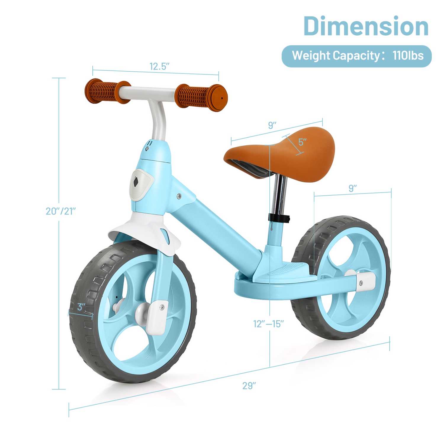 Topbuy Kids Balance Bike Toddler Running Bicycle Lightweight Training Bicycle w/Seat Height Adjustable Blue/Red/Pink