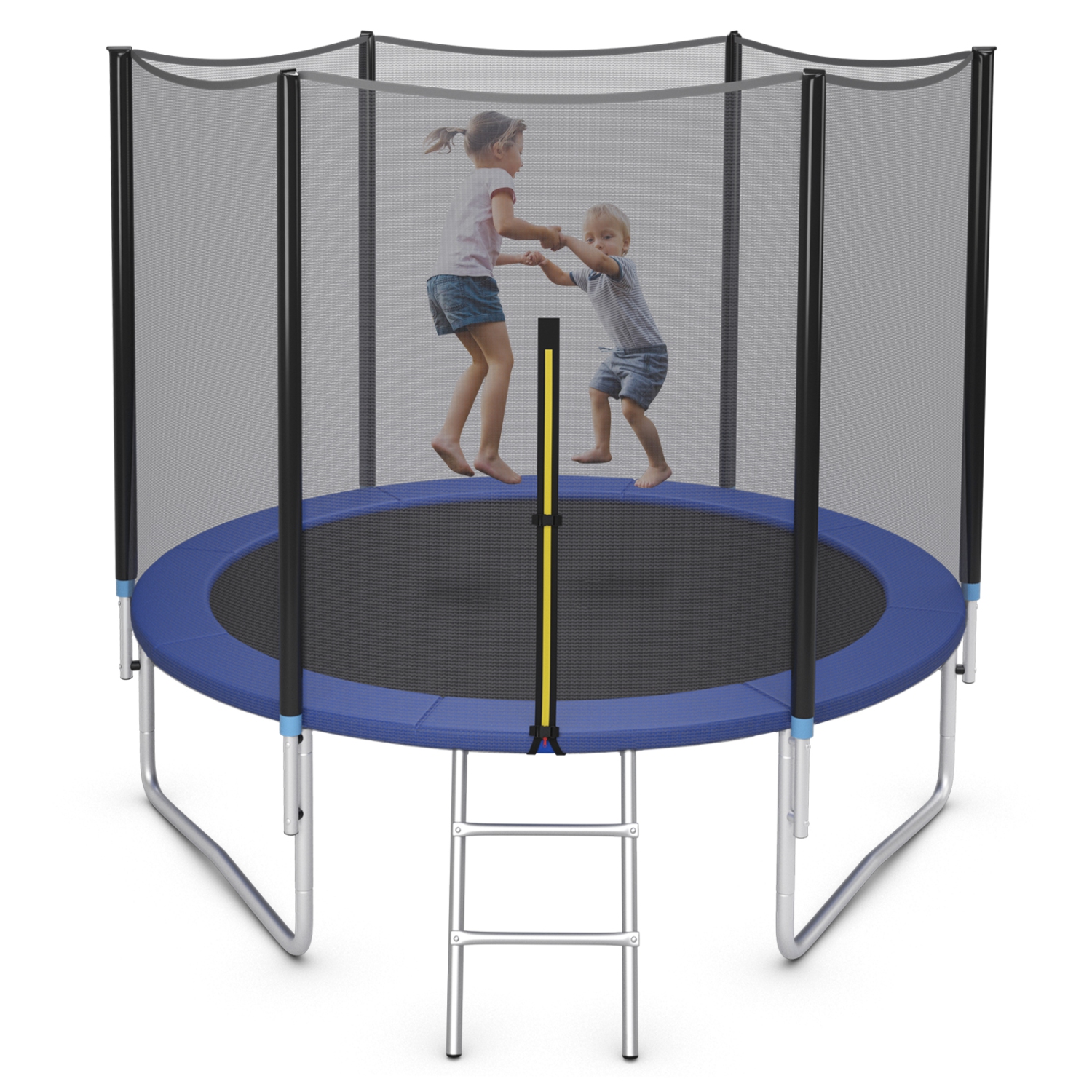 Patiojoy 8ft Trampoline with Safety Enclosure Net & Spring Pad Jumping Mat