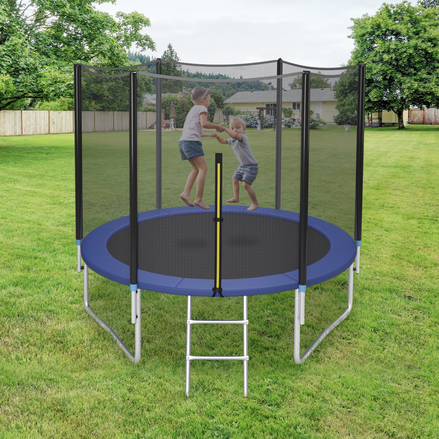 Patiojoy 8ft Trampoline with Safety Enclosure Net & Spring Pad Jumping Mat
