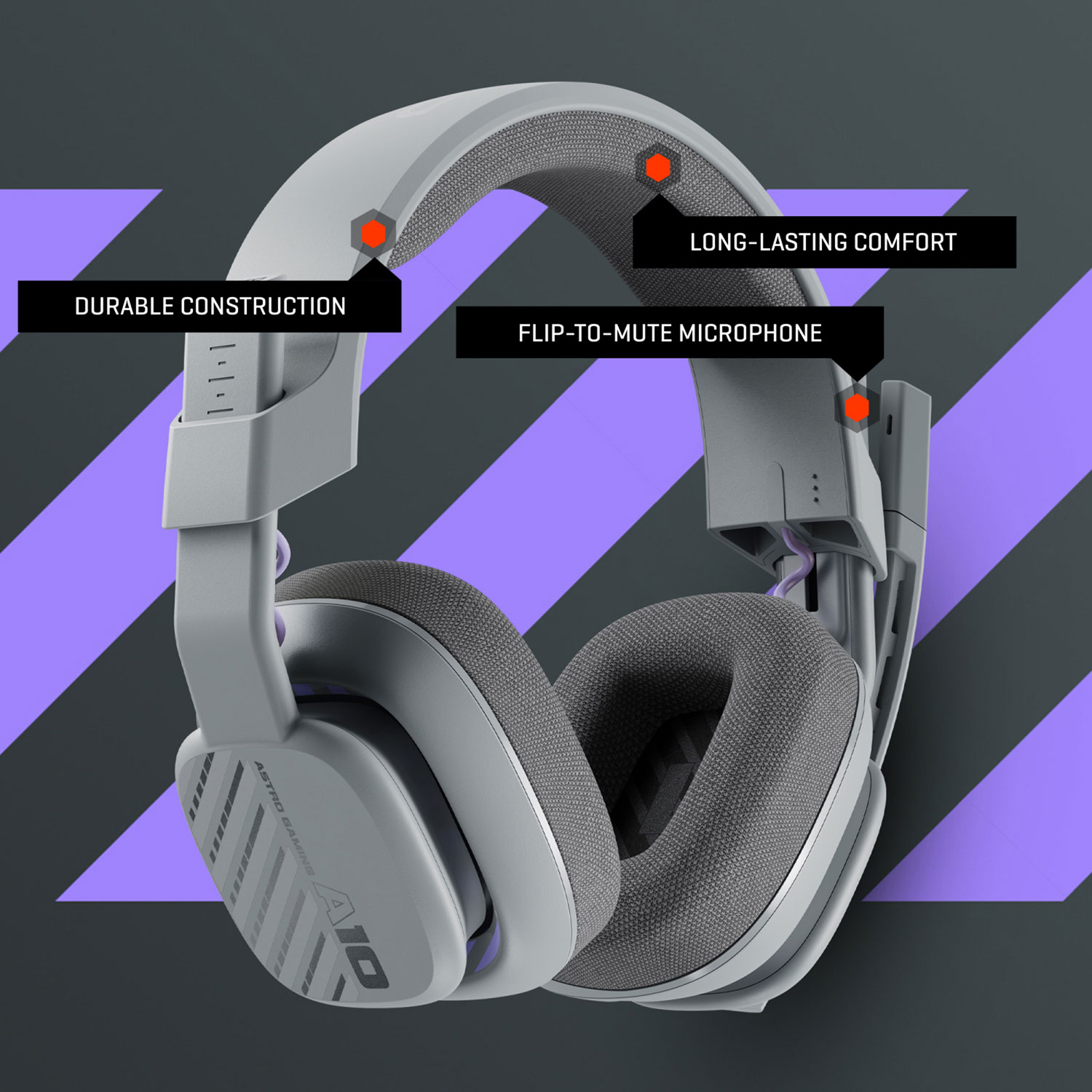 ASTRO Gaming A10 Gen 2 Over-Ear Gaming Headset for PC - Grey