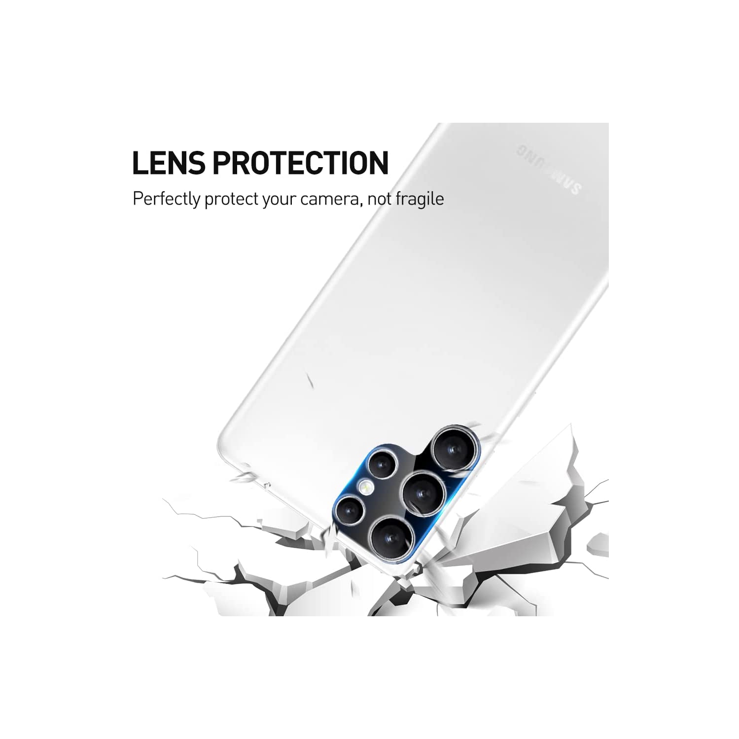 TopSave [1 pièce] COUVERTURE COMPLÈTE SURFACE NOIRE Transparente Compatible avec les étuis, objectif d'appareil photo en verre trempé pour Samsung