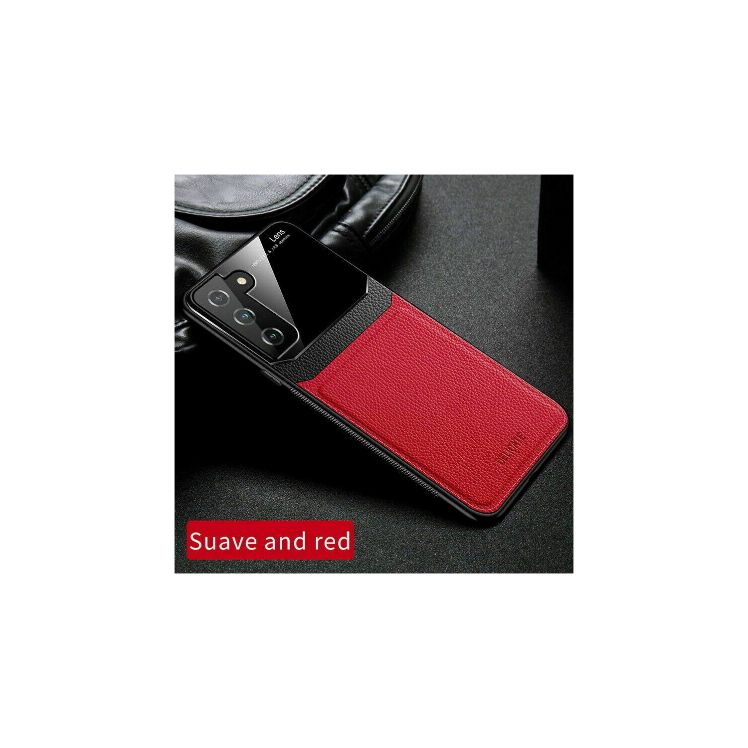 ROBINSON Étui en Cuir de PU Anti Choc Coque Mat Ultra Fine Slim Dure Etui de Protection Pour Samsung Galaxy S22 Plus