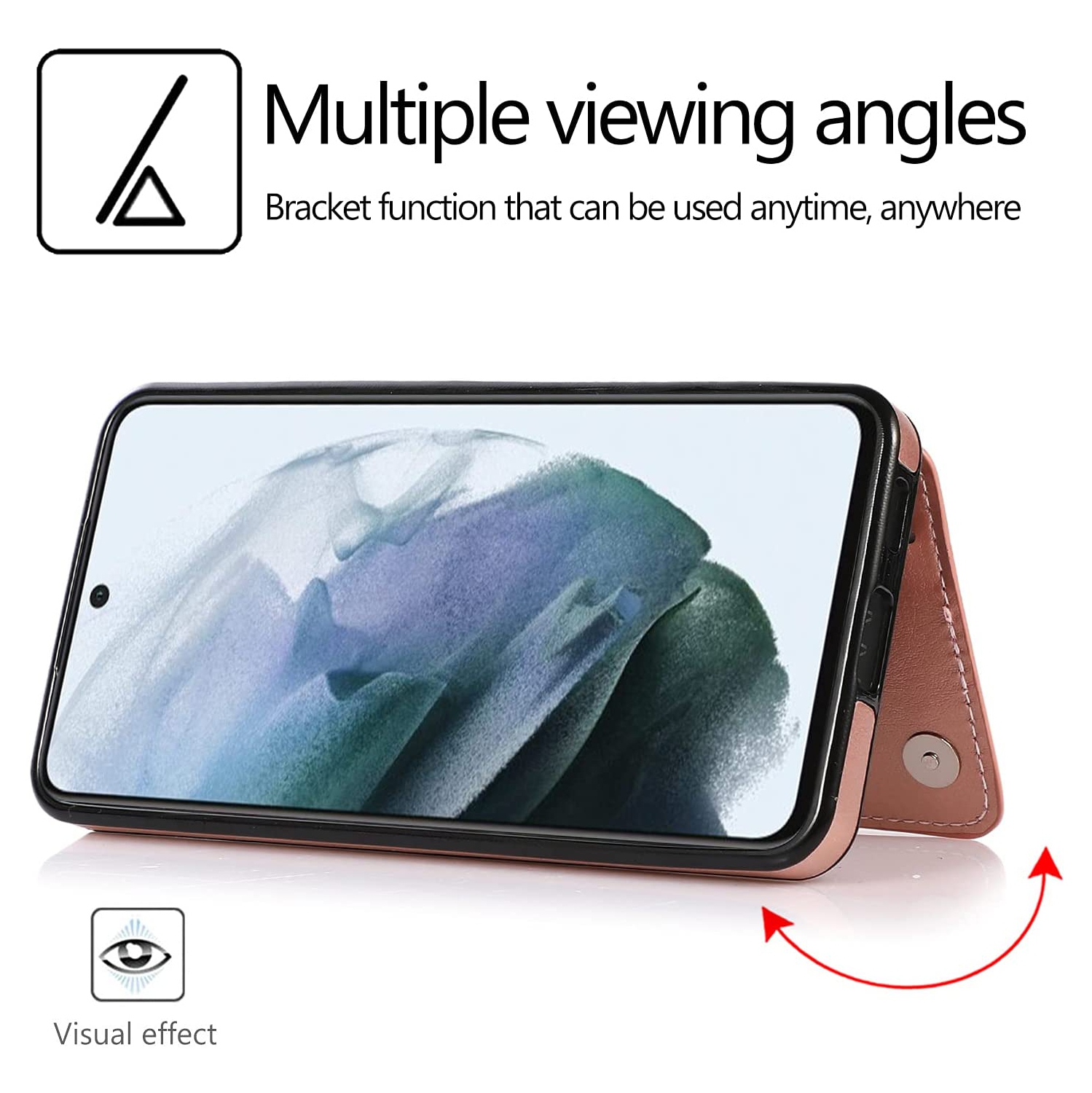 Merlin Étui portefeuille en cuir PU avec avec Cartes Poches Arrière Coque pour Samsung Galaxy S21FE