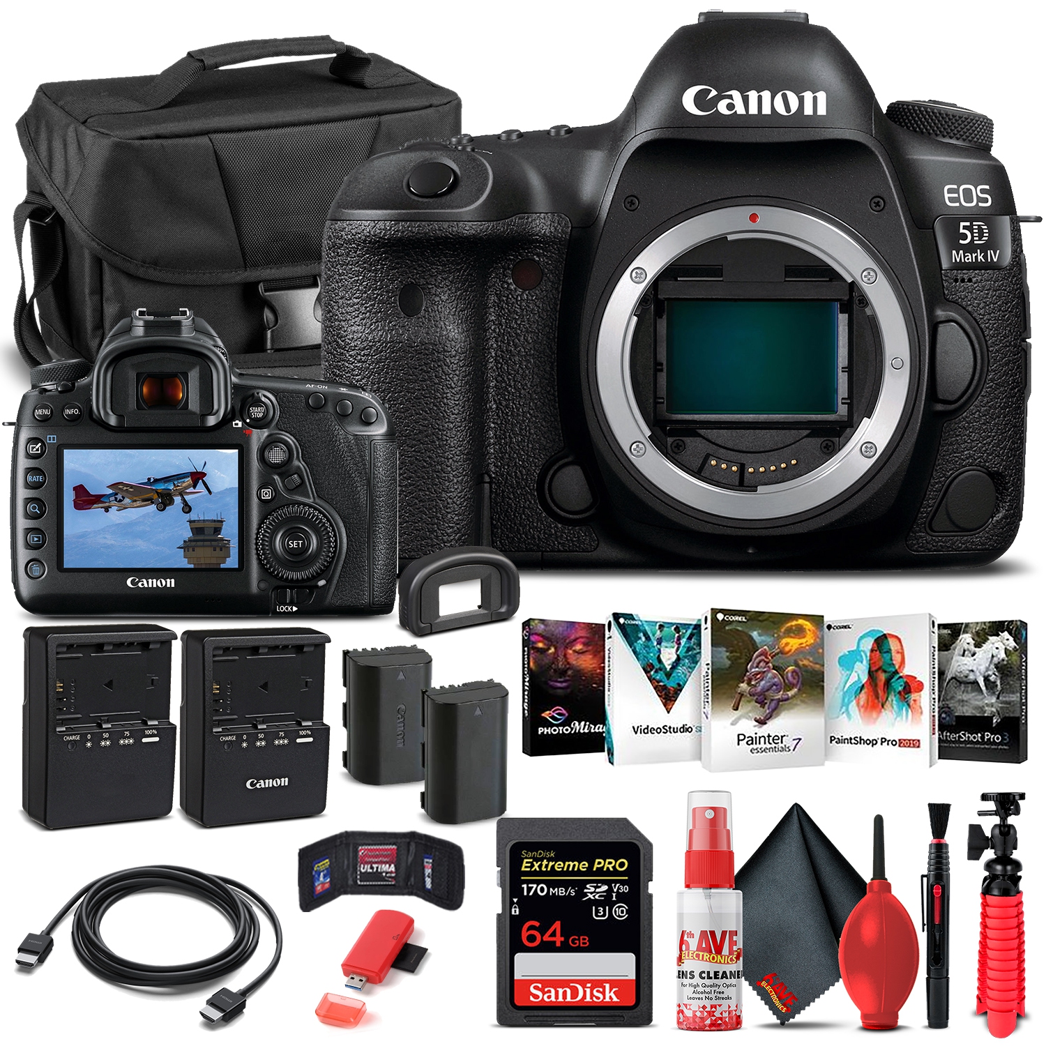 Canon EOS 5D Mark IV DSLR Camera Body Only 1483C002 - Basic Bundle