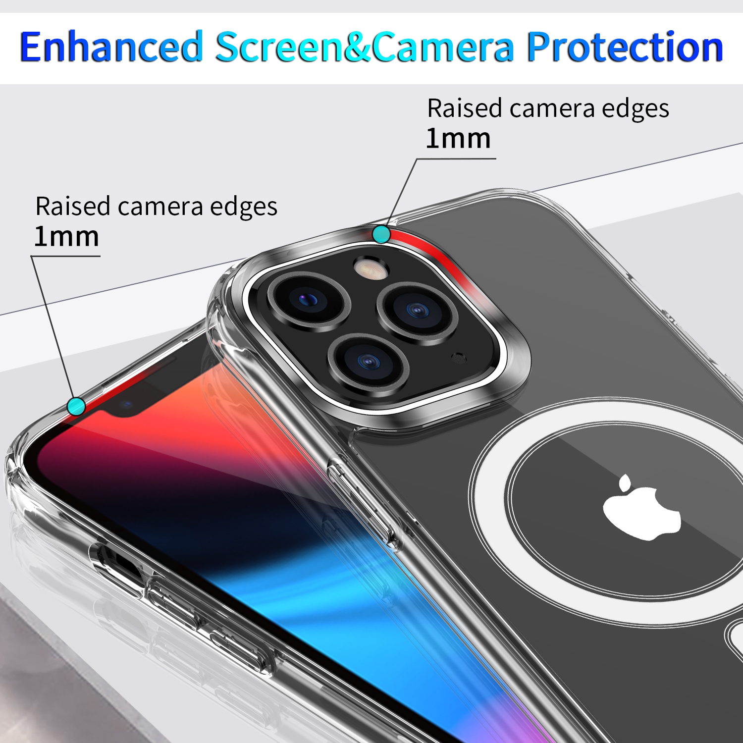 navor Clear Case Compatible with iPhone 13 Pro Max 6.7-inch, Compatible with MagSafe, [Shockproof] [Drop Protection] - Clear