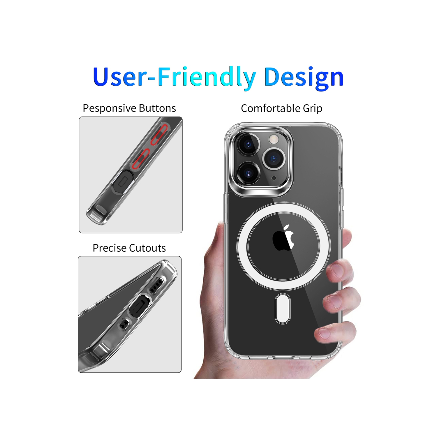 Étui transparent de Navor compatible avec iPhone 13 Pro 6,1 po, compatible avec MagSafe, [antichoc] [protection contre les chutes] - transparent