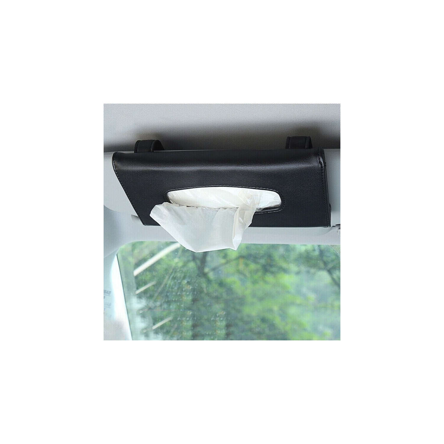 Porte-papier-mouchoir pour pare-soleil pour porte-masque de voiture pour pare-soleil porte-boîte de papier-mouchoir en cuir pu
