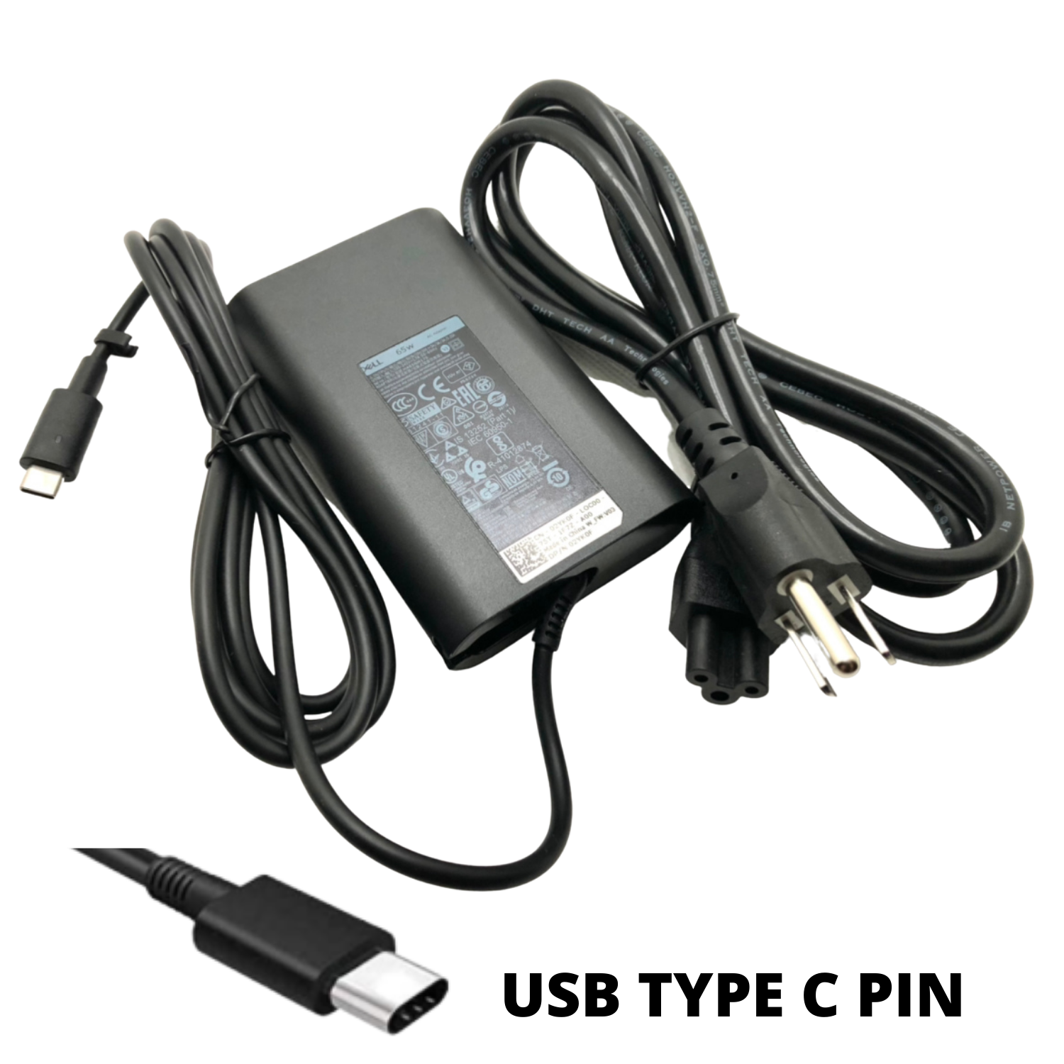 Dell 65W USB Type C 20.3V 3.25A Original charger for Dell Latitude, Vostro, XPS, and Precision
