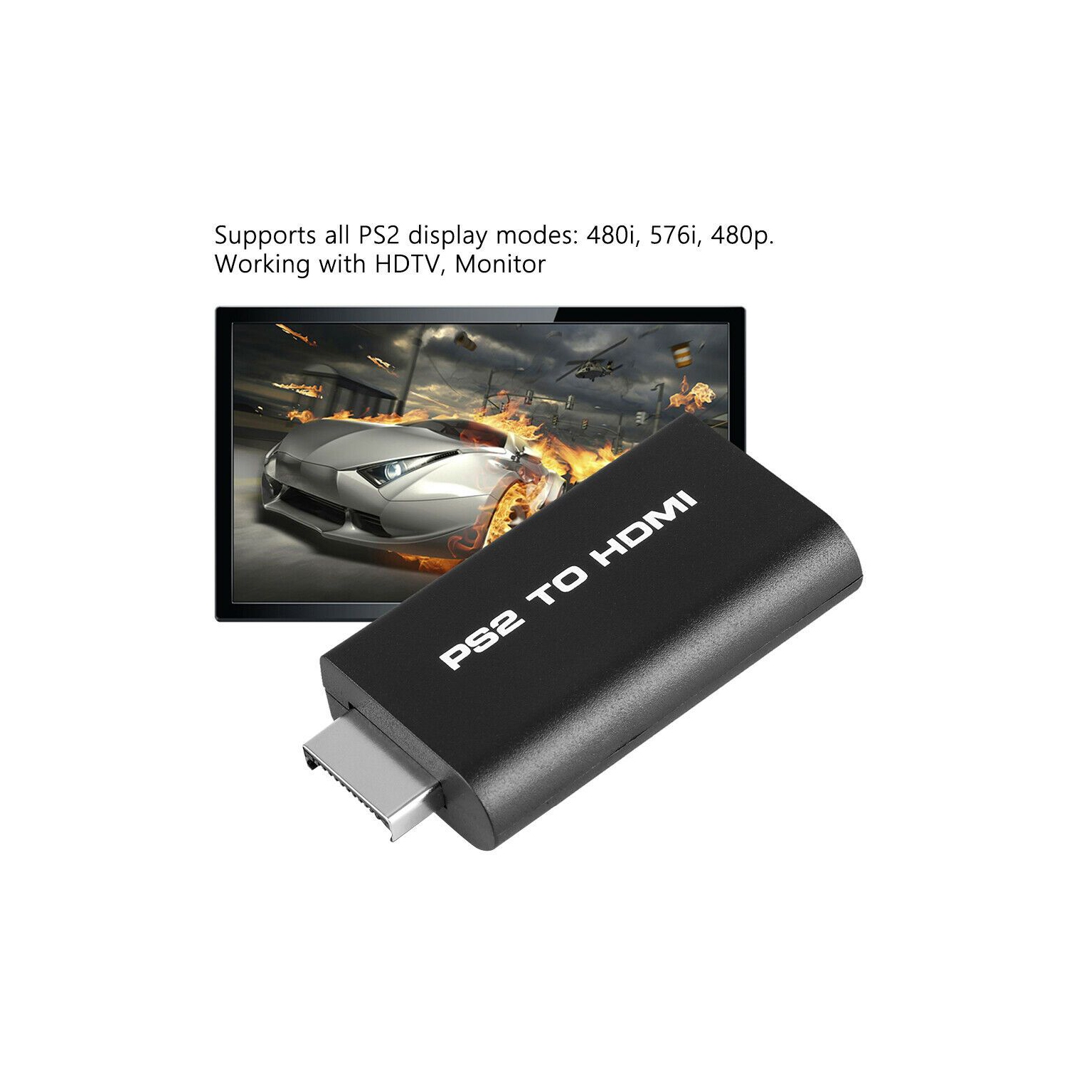 Convertisseur PS2 vers HDMI adaptateur Audio vidéo pour Playstation 2/HDTV moniteur HDMI adaptateur PS2 vers HDMI avec casque 3.5mm Aud