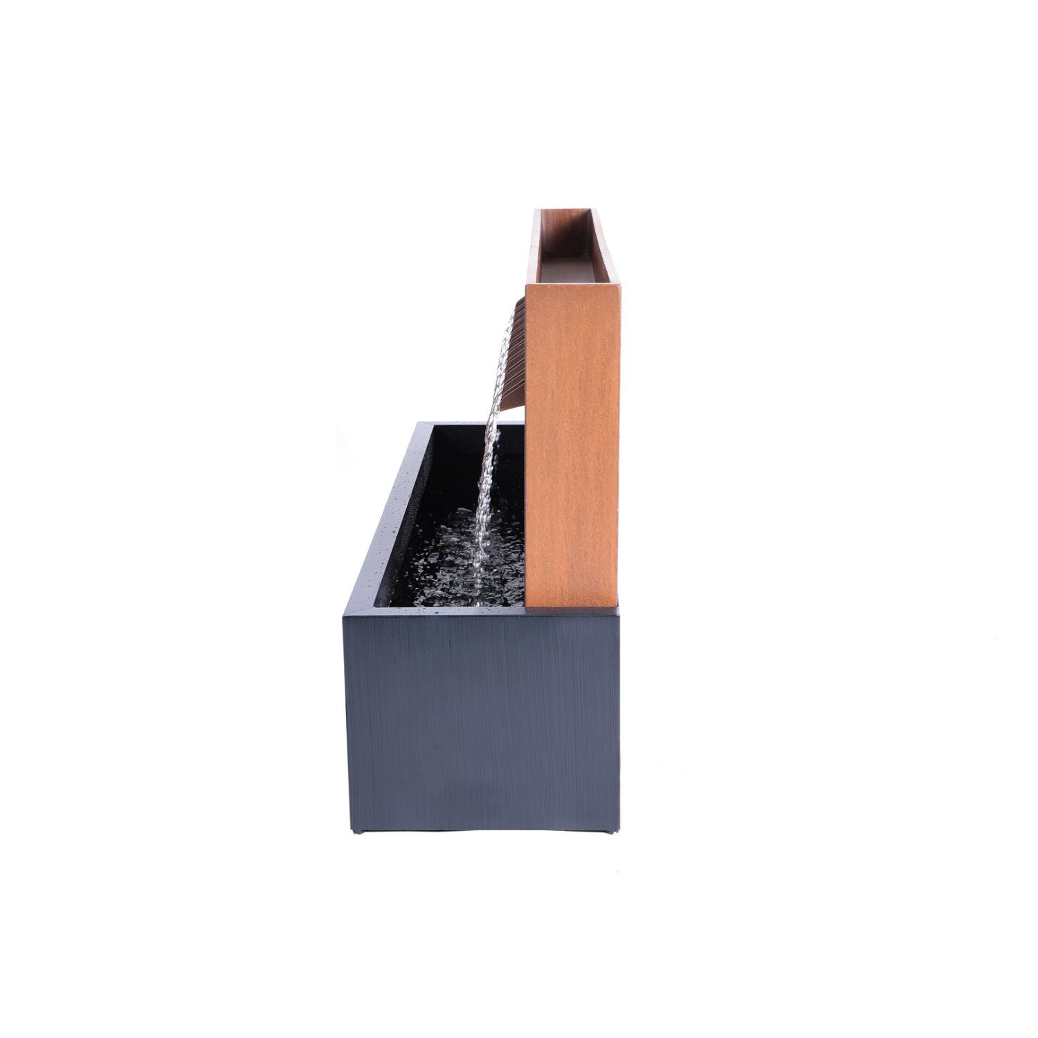 Hi-Line Gift Ltd Two-Toned Zinc Metal Fountain with Planter