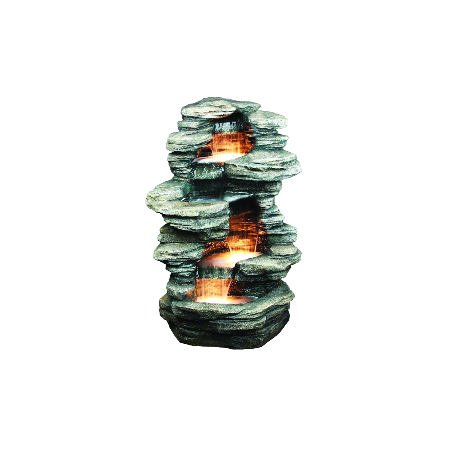 Hi-Line Gift Ltd Rock 4 Level Fountain with Halogen Light