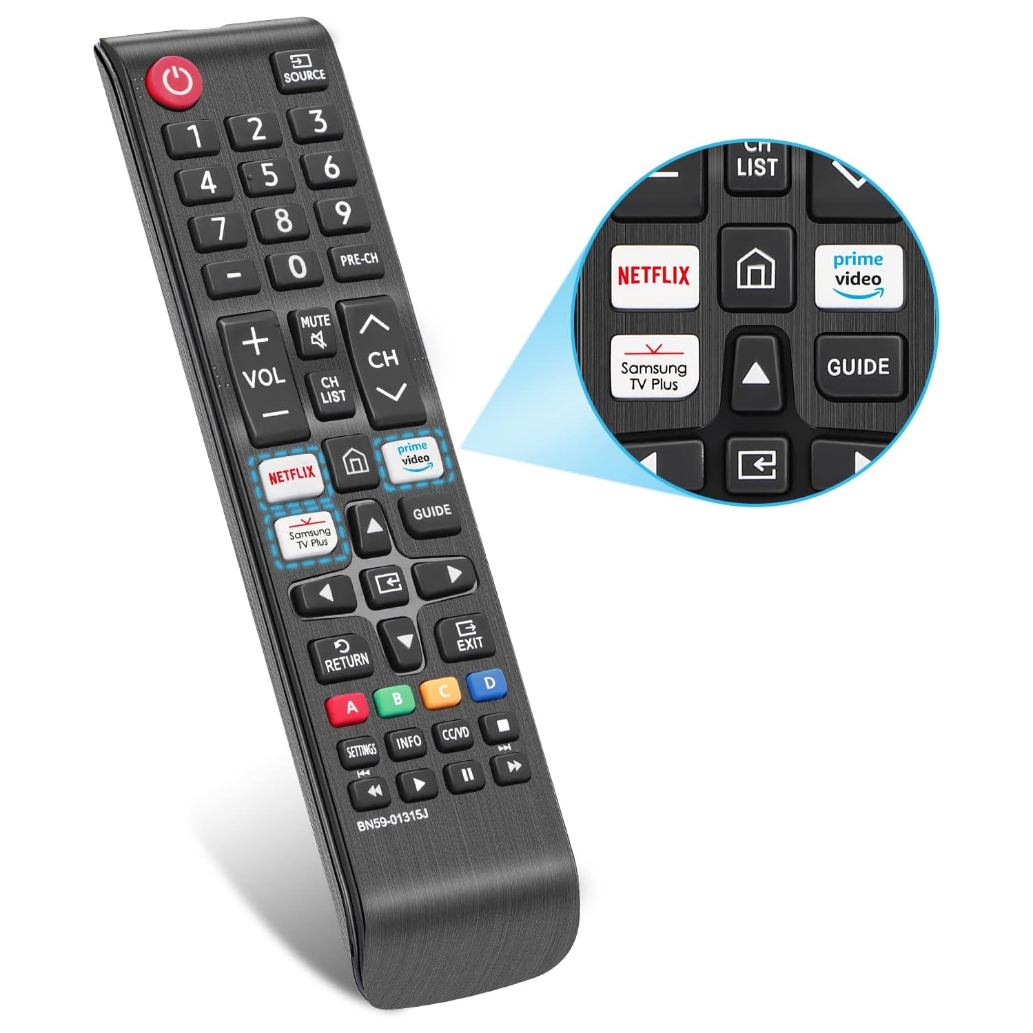 Samsung Smart TV Replacement Remote with Apps BN59-01315J