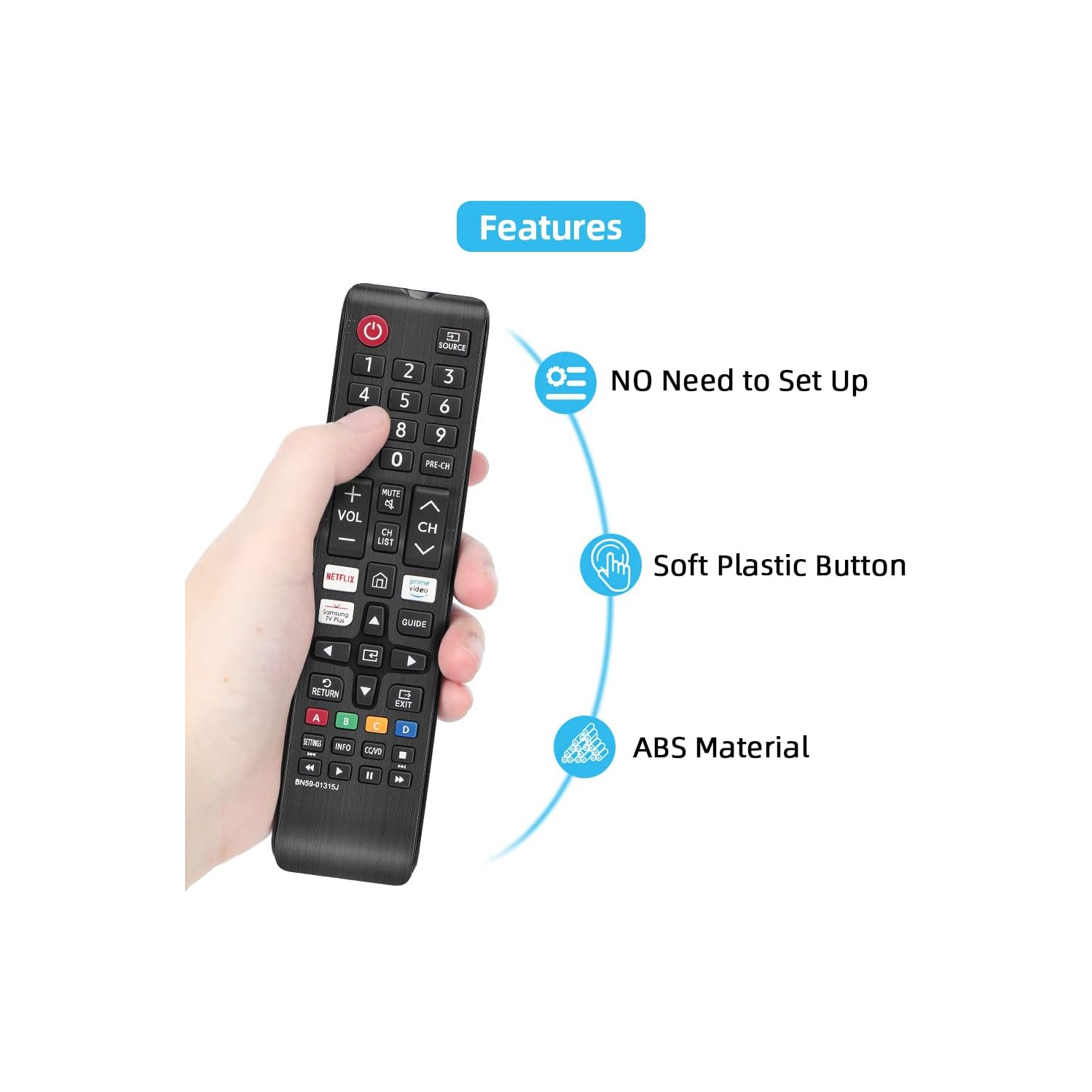 Samsung Smart TV Replacement Remote with Apps BN59-01315J