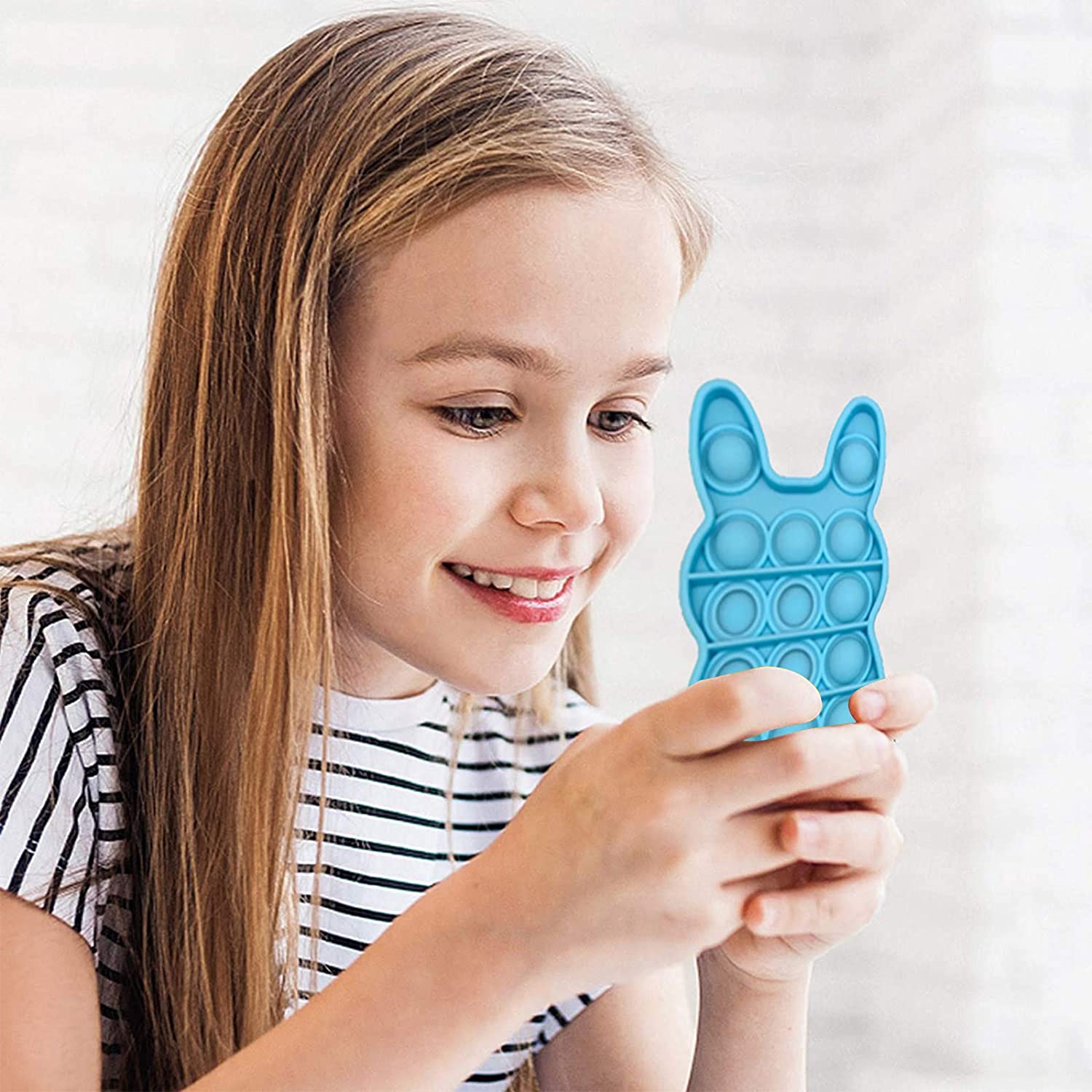 (CABLESHARK) Blue Bunny Push Pop Bubble Fidget Toy [Toys, Ages 3+] (FREE SHIPPING)
