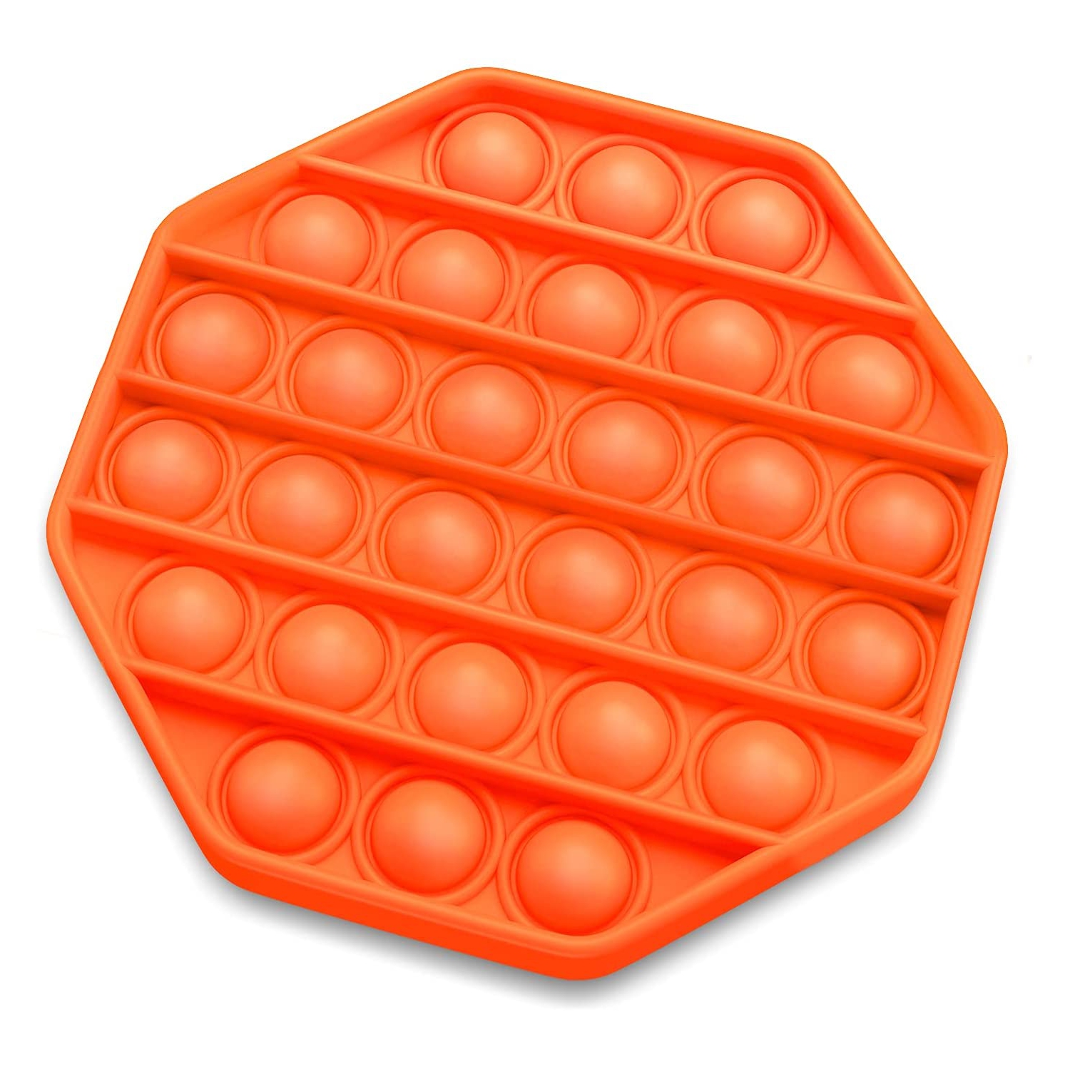 (CABLESHARK) Octagon Orange Push Pop Bubble Fidget Toy [Toys, Ages 3+] (FREE SHIPPING)
