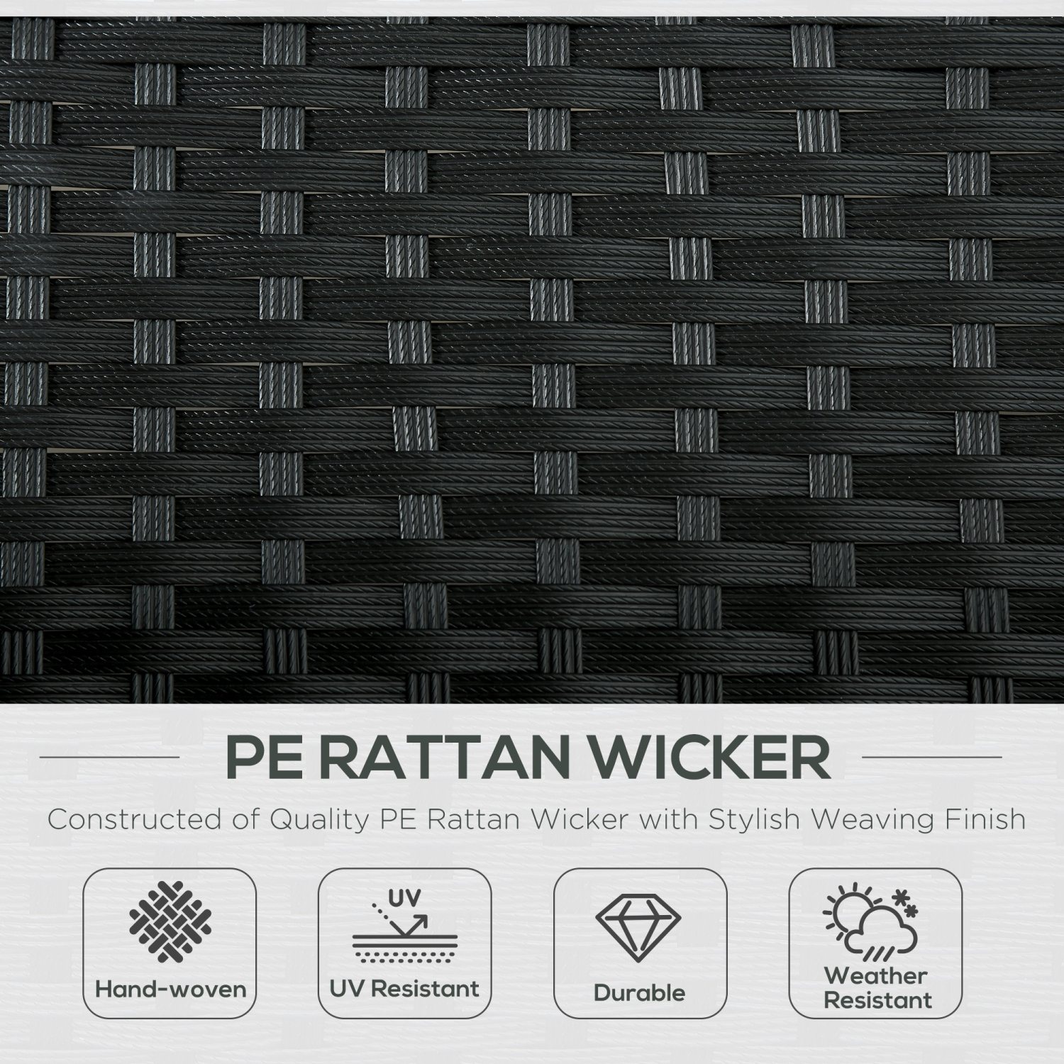 Outsunny Wicker Double Chaise Lounge Chair Outdoor Recliner 2 Person Rattan Patio Reclining Sunbed Furniture Cushioned w/Adjustable Backrest, Cream