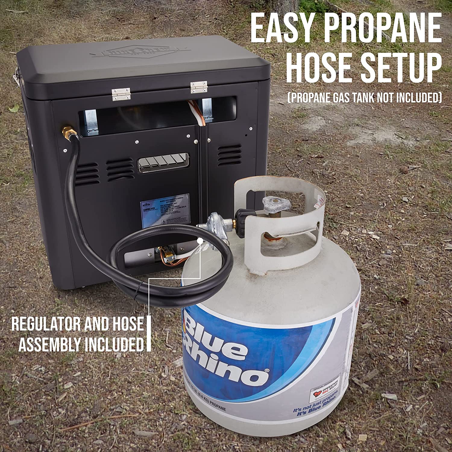 Hike Crew Outdoor Gas Camping Oven w/Carry Bag | 2-in-1 Portable Propane-Powered Stovetop & Oven w/ 2-Burner Cooktop Range, Auto Ignition, Overheat