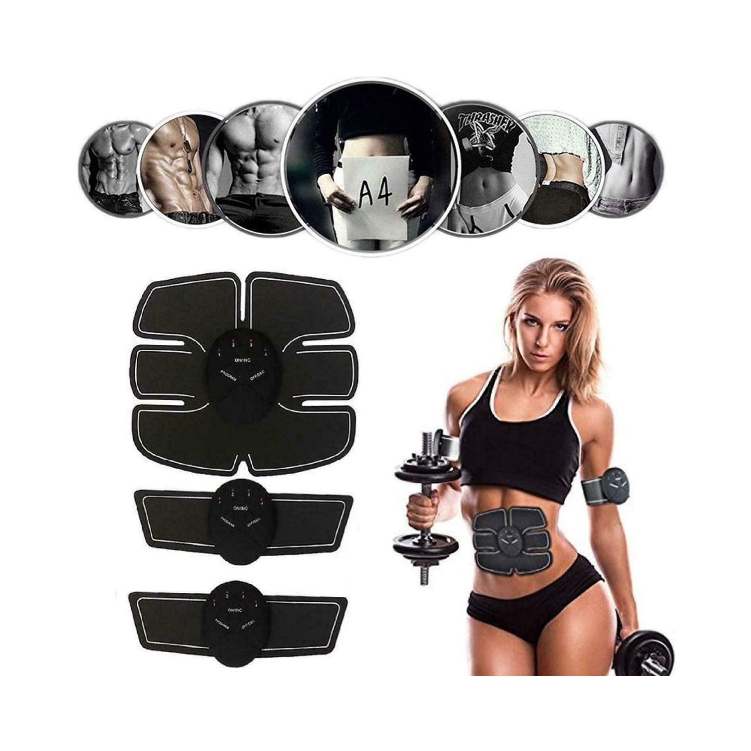 Muscle Toner, Abdominal Toning Belt Abs Trainer Body Fitness Belt Ab  Workout Machine for Men & Women Arm & Leg Trainer