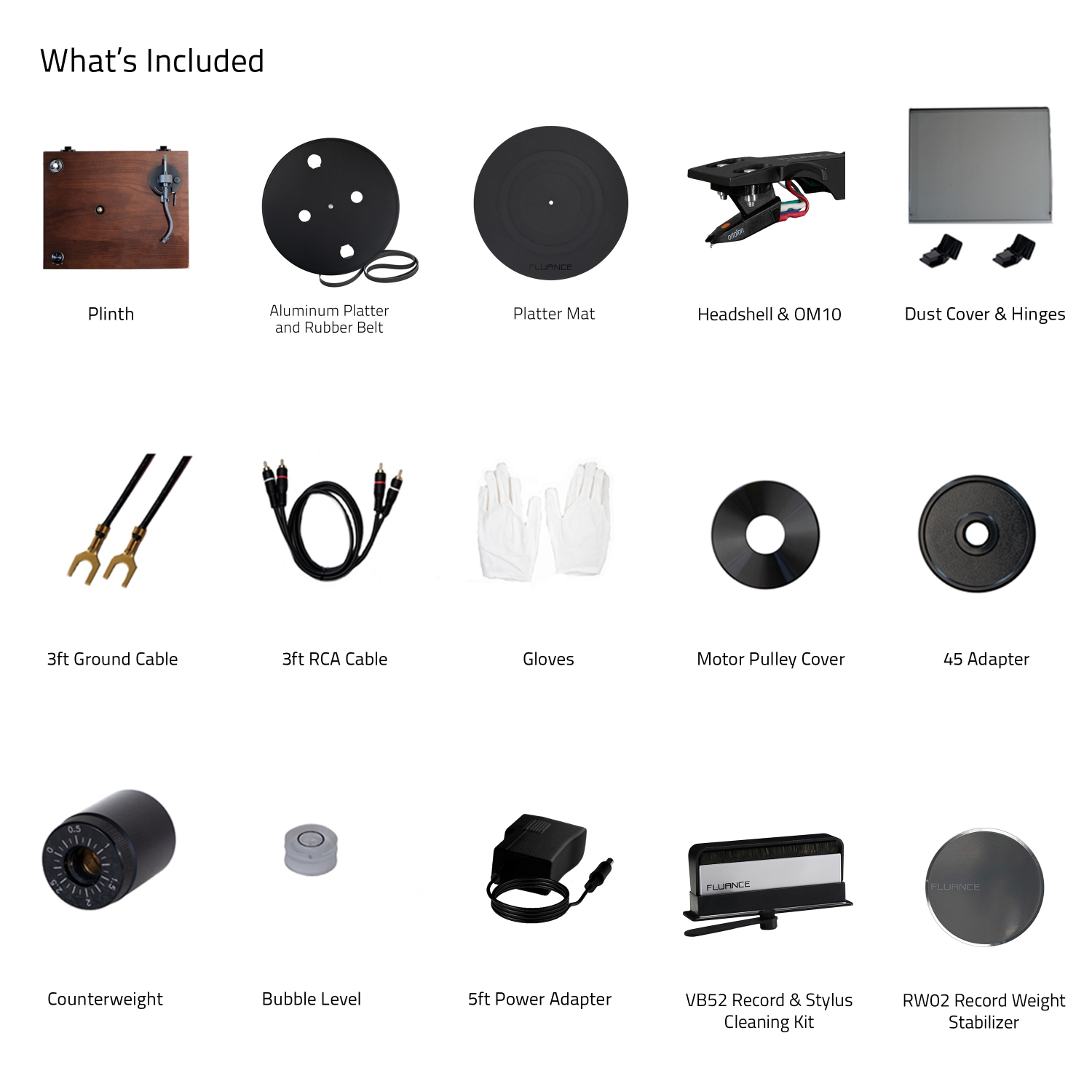 Fluance RT82 Reference Vinyl Turntable Record Player with Record Weight and Vinyl Cleaning Kit