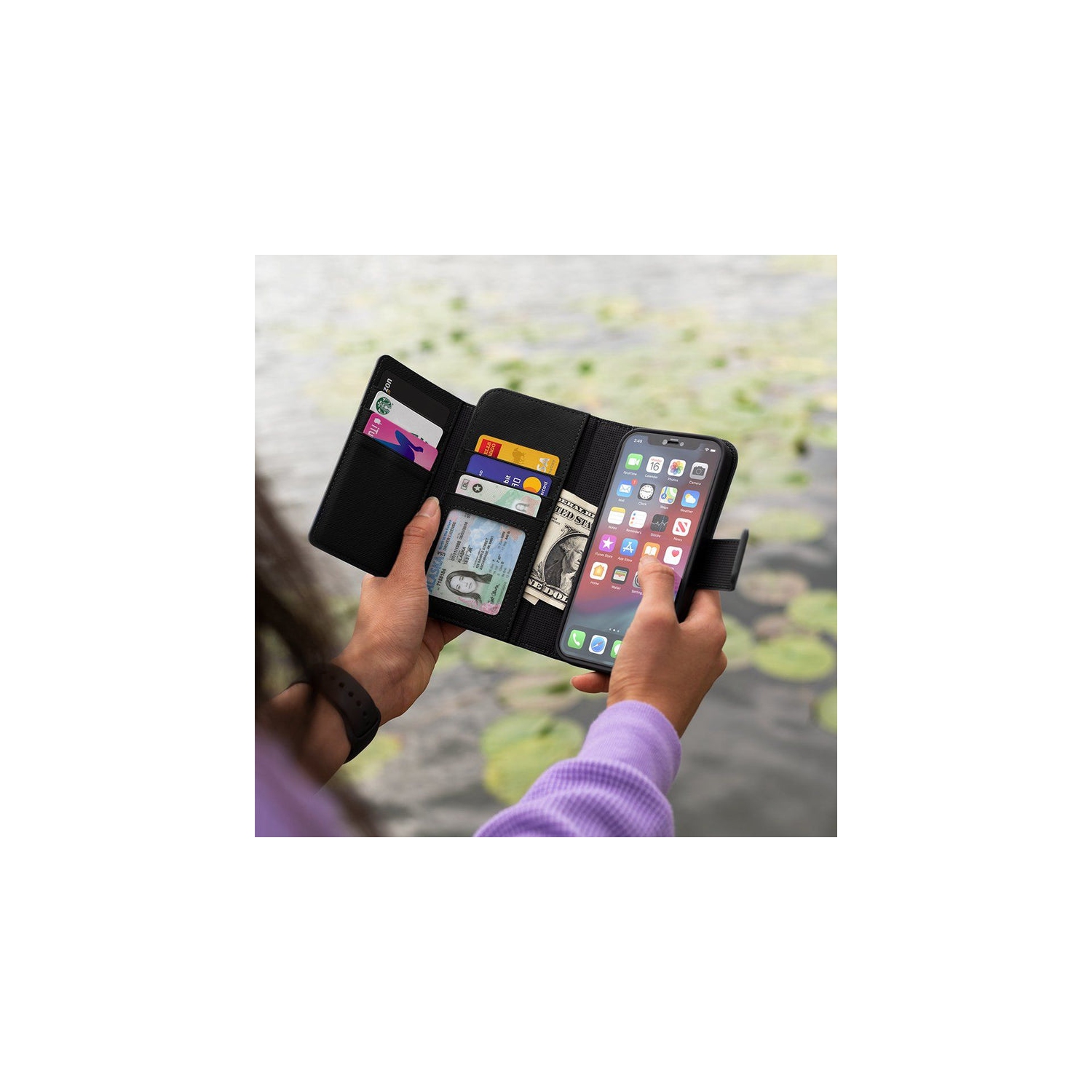 iPhone 13 Pro Max - MagSafe Sunset Blvd Magnetic Wallet Case, Black