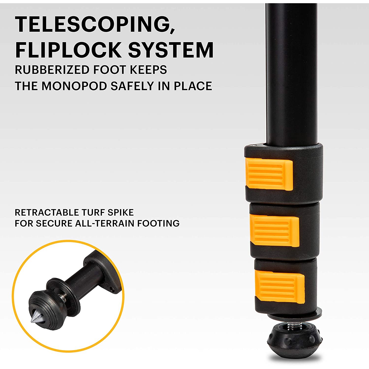 KODAK PhotoGear 72” Portable Monopod | 21”-70” Lightweight Aluminum Monopod | 4-Section Flip Lock Adjustment, Smartphone Adapter, Rubber Foot with