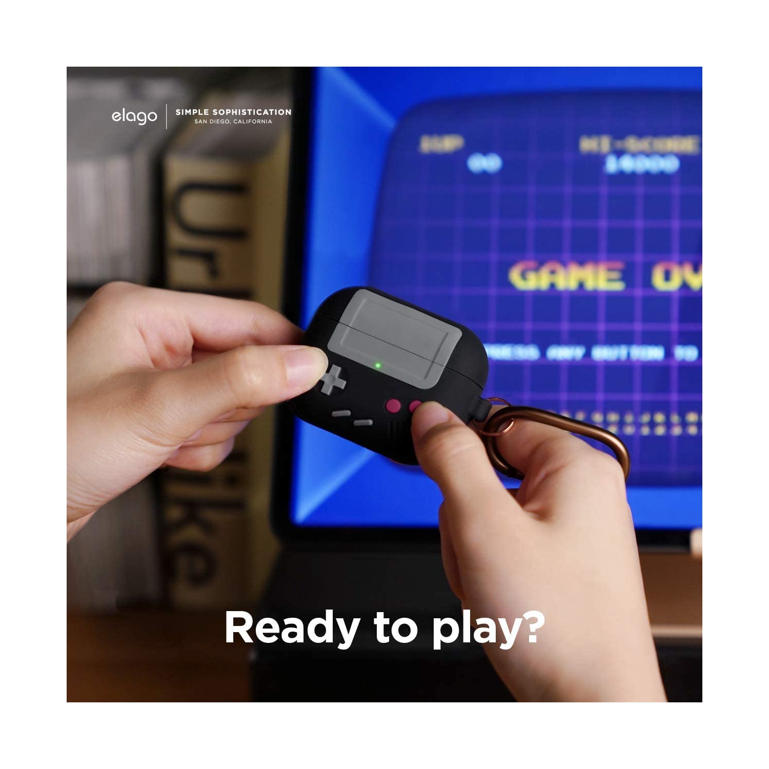 AirPods 3 Case Cover - Compatible with AirPods 3rd Generation, Classic Game Player Design with Keychain, Durable Silicone Construction, Supports