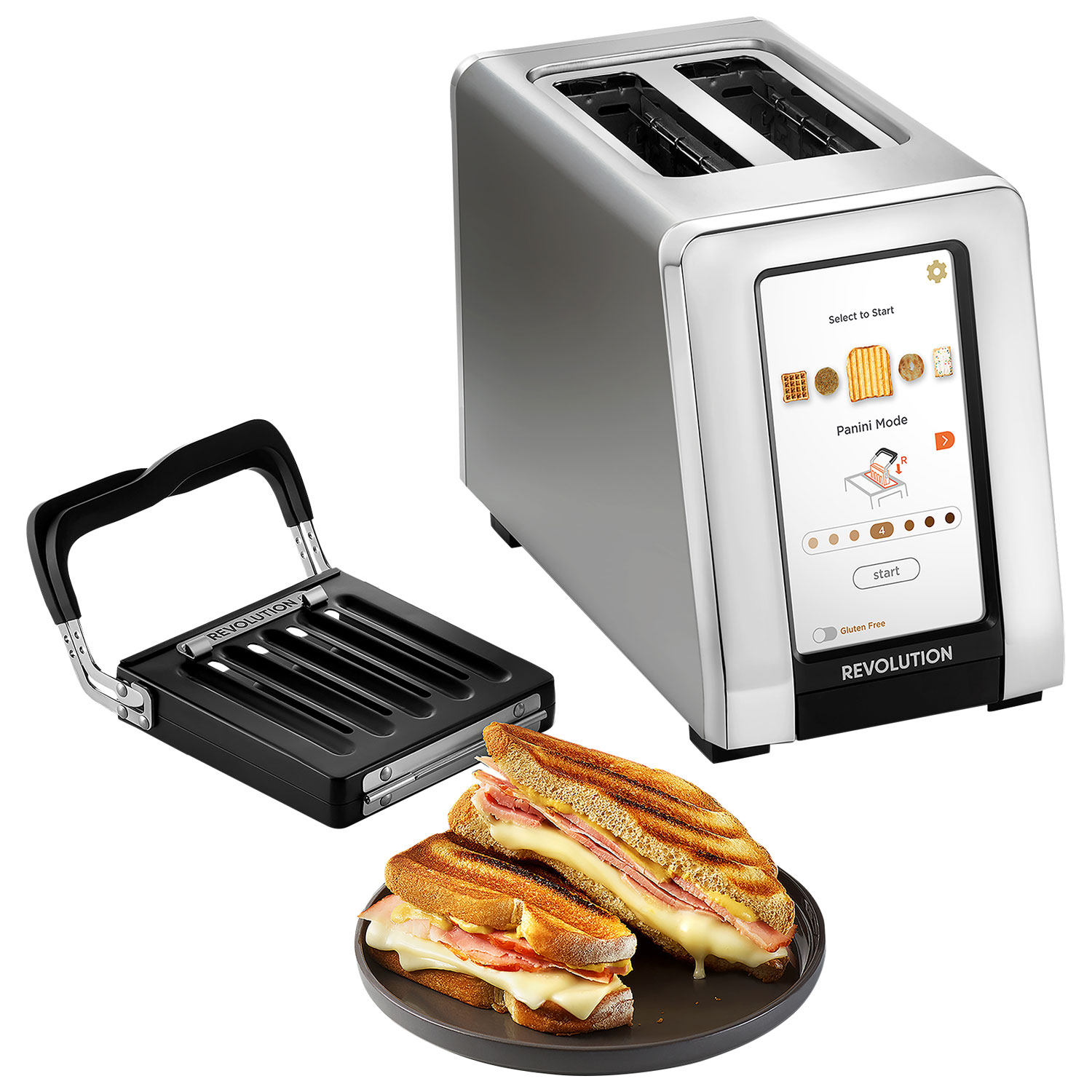 Revolution Grille-pain R270 à écran tactile haute vitesse, grille-pain  intelligent à 2 tranches avec technologie InstaGLO brevetée, grille de  réchauffement et presse à panini : : Maison