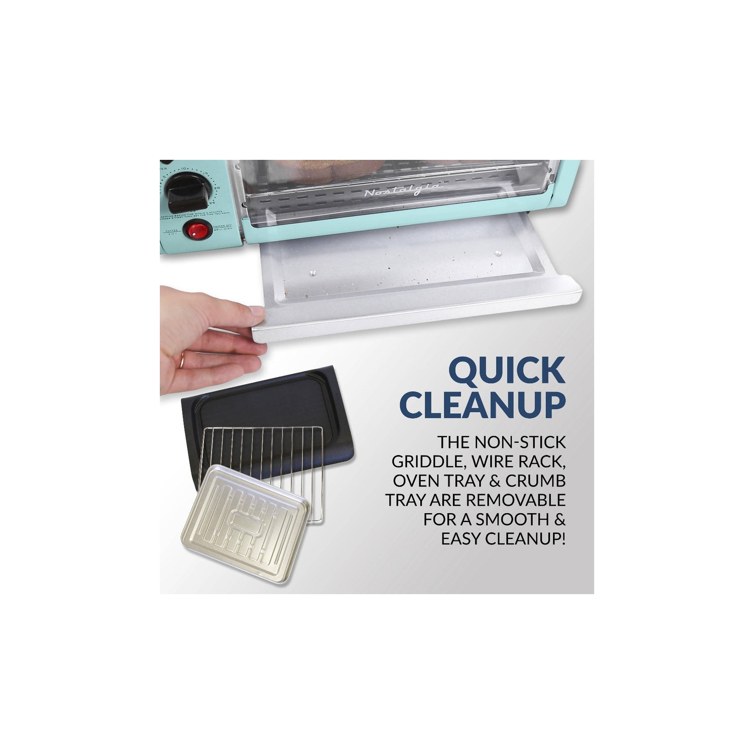 Nostalgia Retro 3-in-1 Family Size Breakfast Station, Aqua