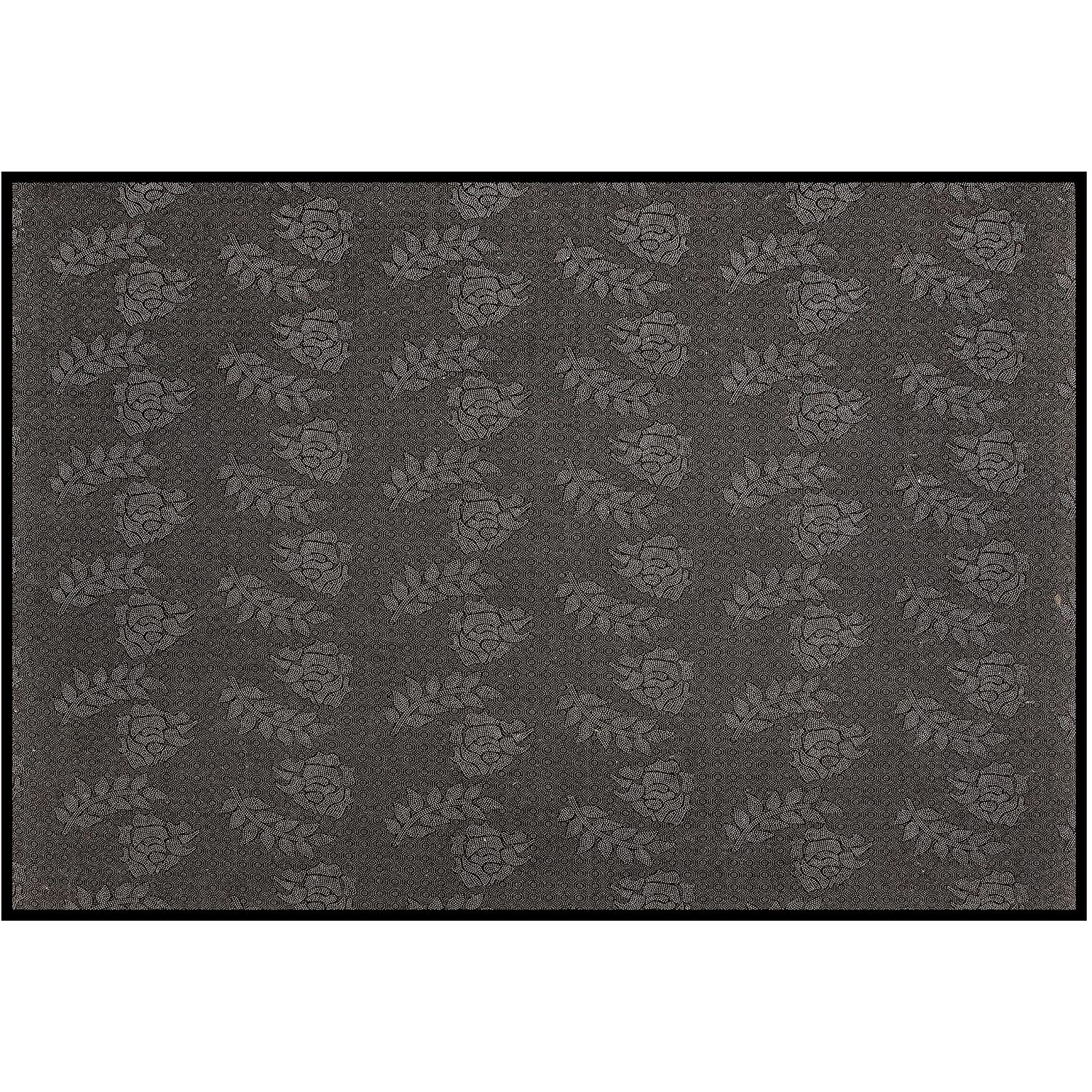 LyxJam Drum Rug Mat with Fabric Non Slip Bottom Floor Carpet , 4 x 4.6 Feet