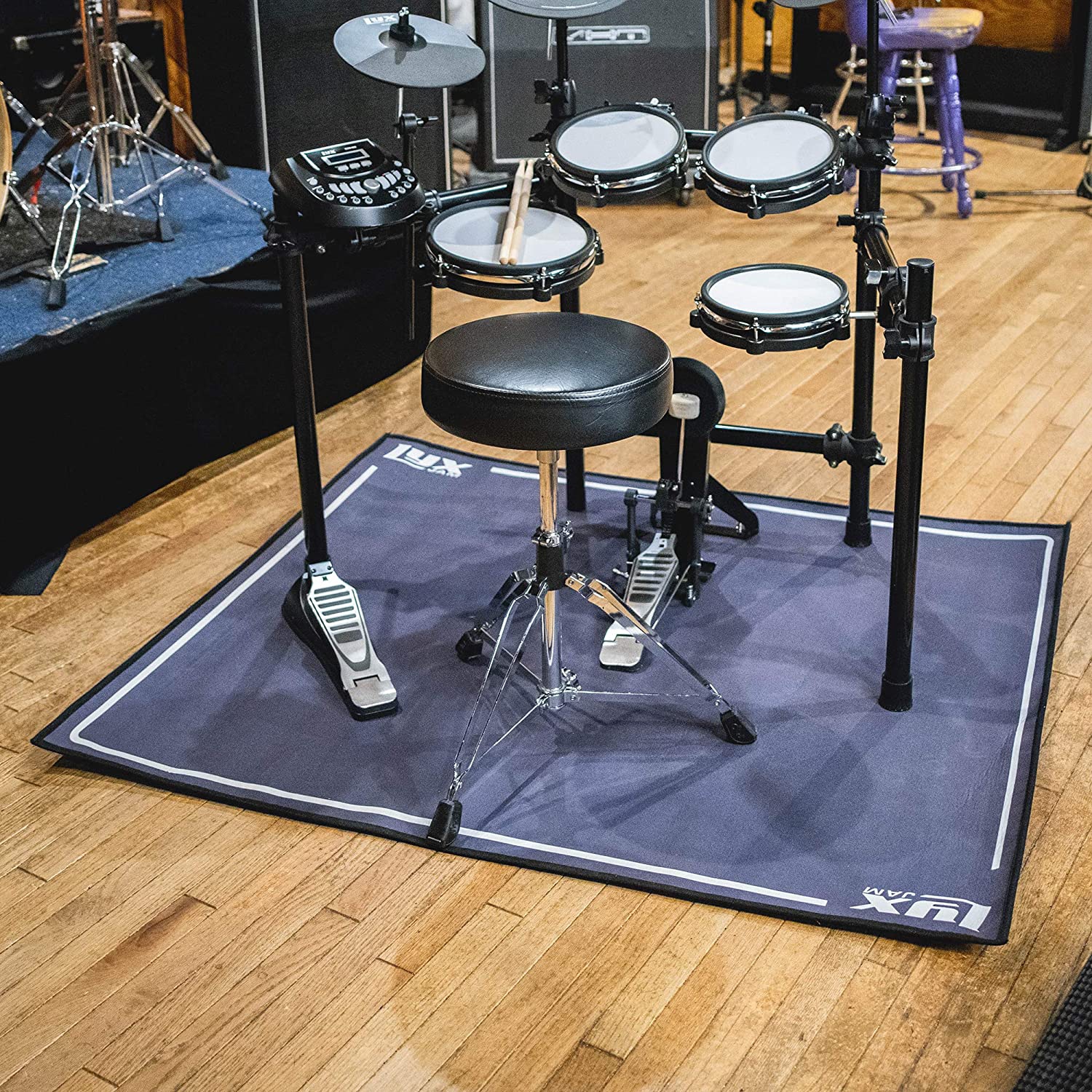 LyxJam Drum Rug Mat with Fabric Non Slip Bottom Floor Carpet , 4 x 4.6 Feet