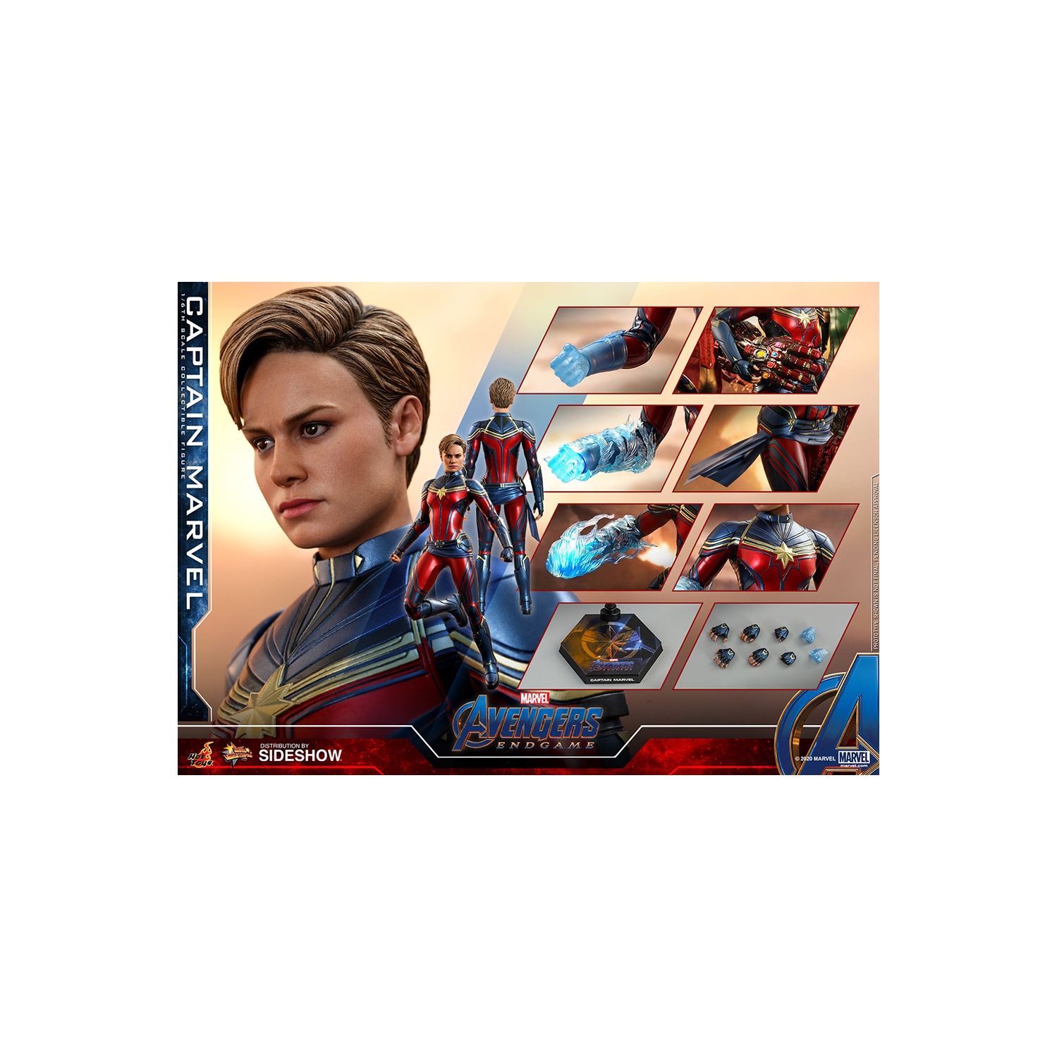 Avengers Endgame 11 po figurine d’action de série échelle 1/6 - Captain Marvel Hot Toys 906305