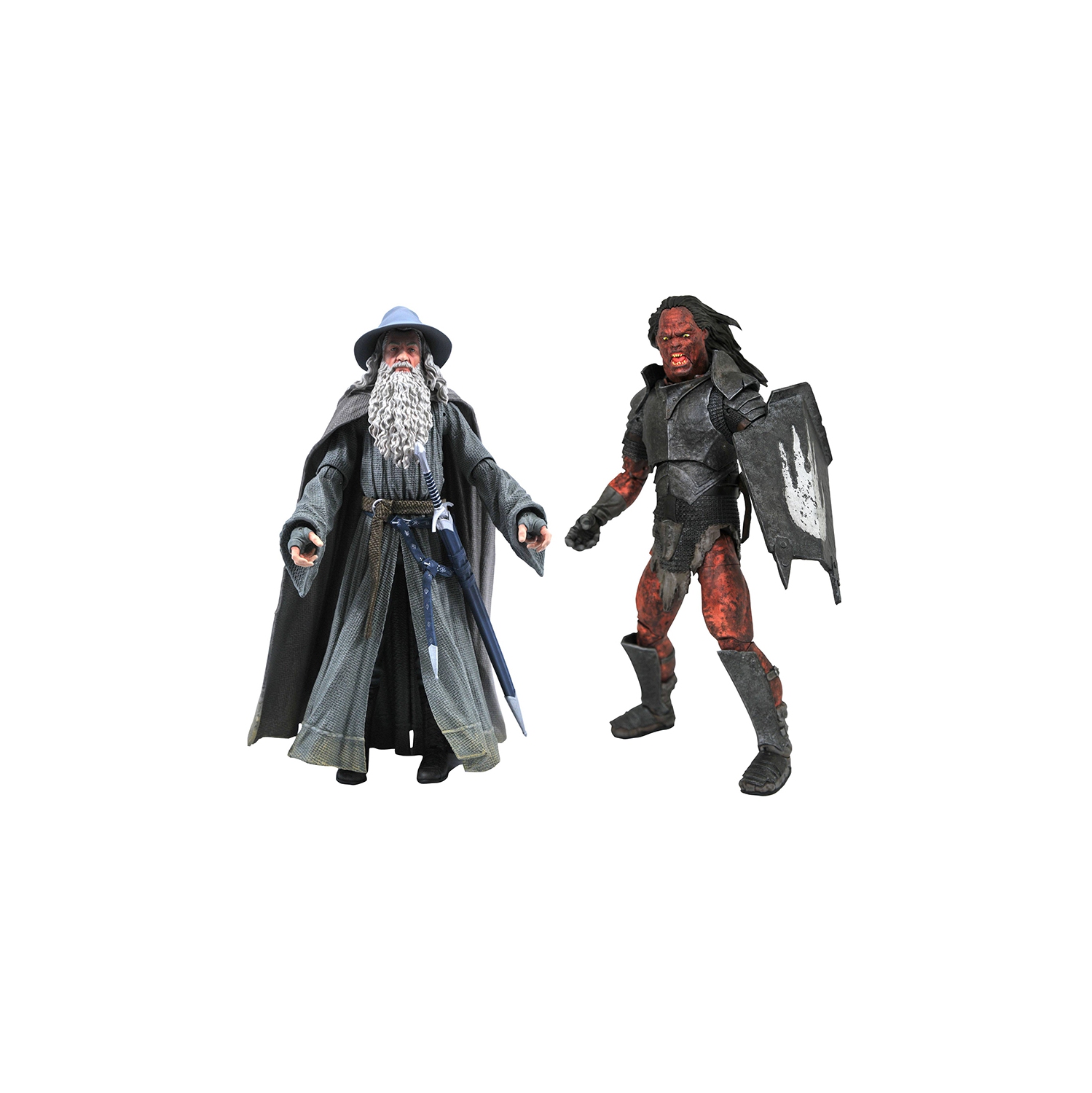 Lord Of The Rings Select 7 Inch Action Figure Series 4 - Set of 2 (Gandalf - Uruk-Hai Orc)