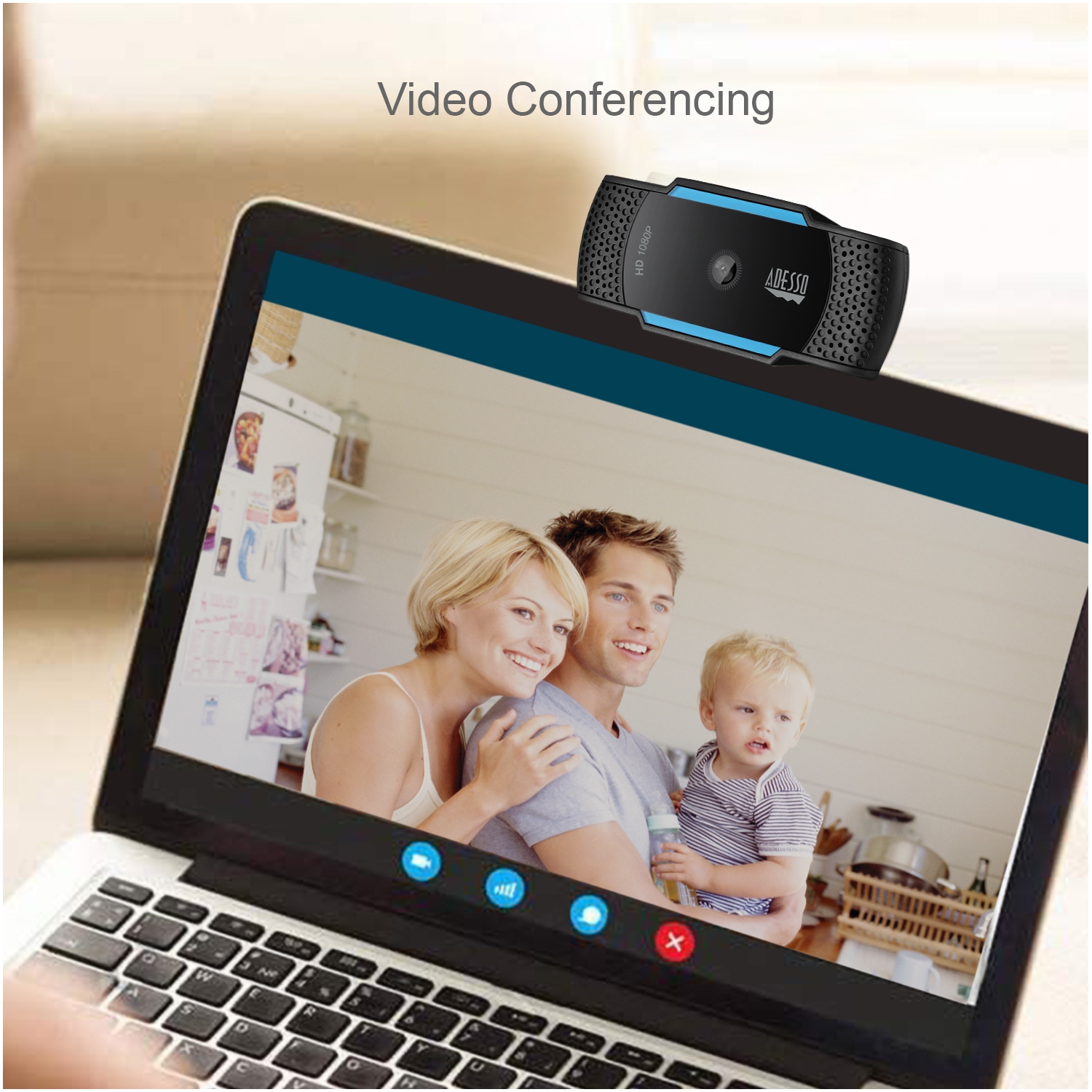 Caméra Web FHD à mise au point automatique 30 images/s d'Adesso