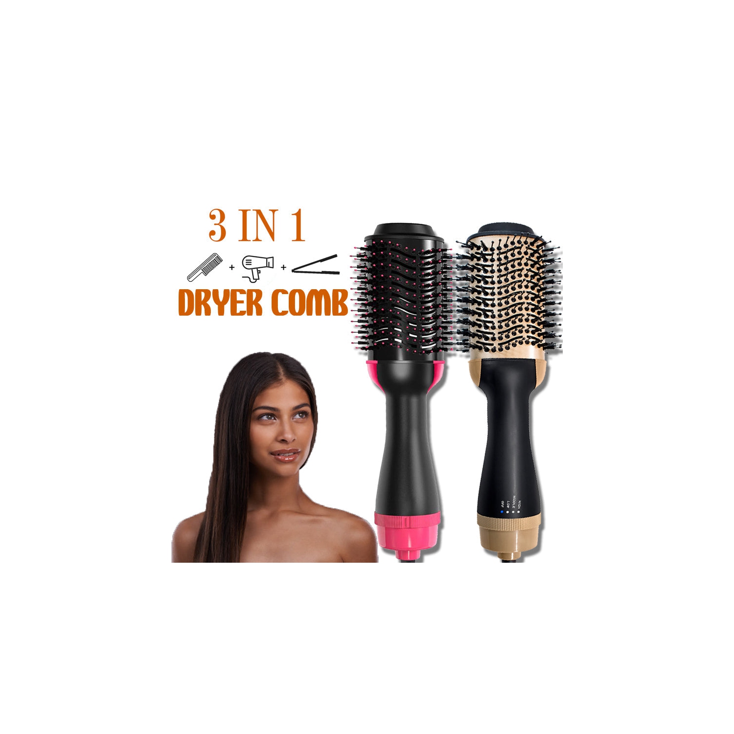 One Step Hair Dryer Volumizer Hot Air Brush 3 in 1 Styling Ionic Brush Styler Hair Straightening Brush