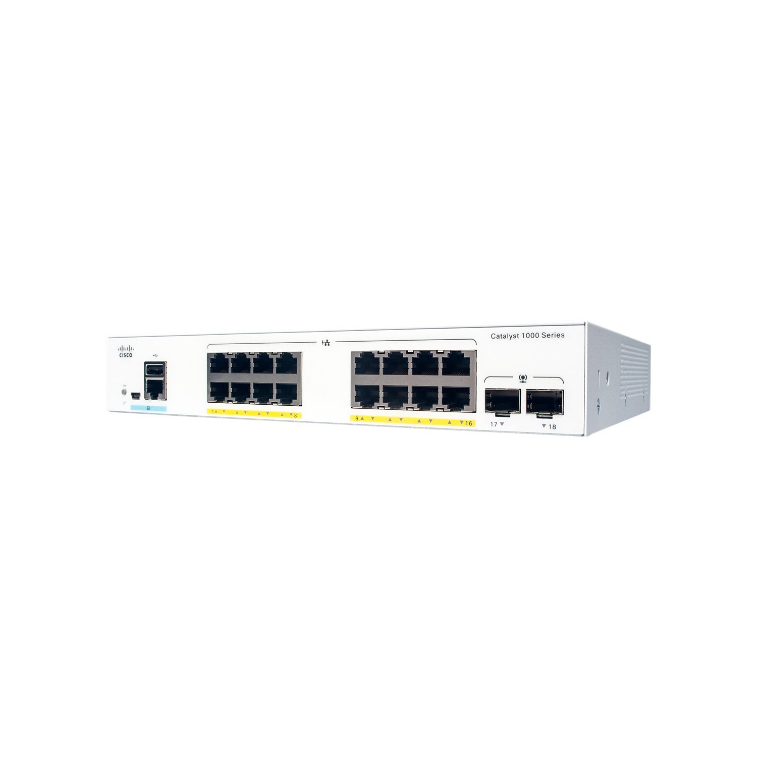 Cisco Catalyst 1000-16T-E-2G-L - Switch - managed - 16 x 10/100/1000 + 2 x Gigabit SFP - rack-mountable ( C1000-16T-E-2G-L )