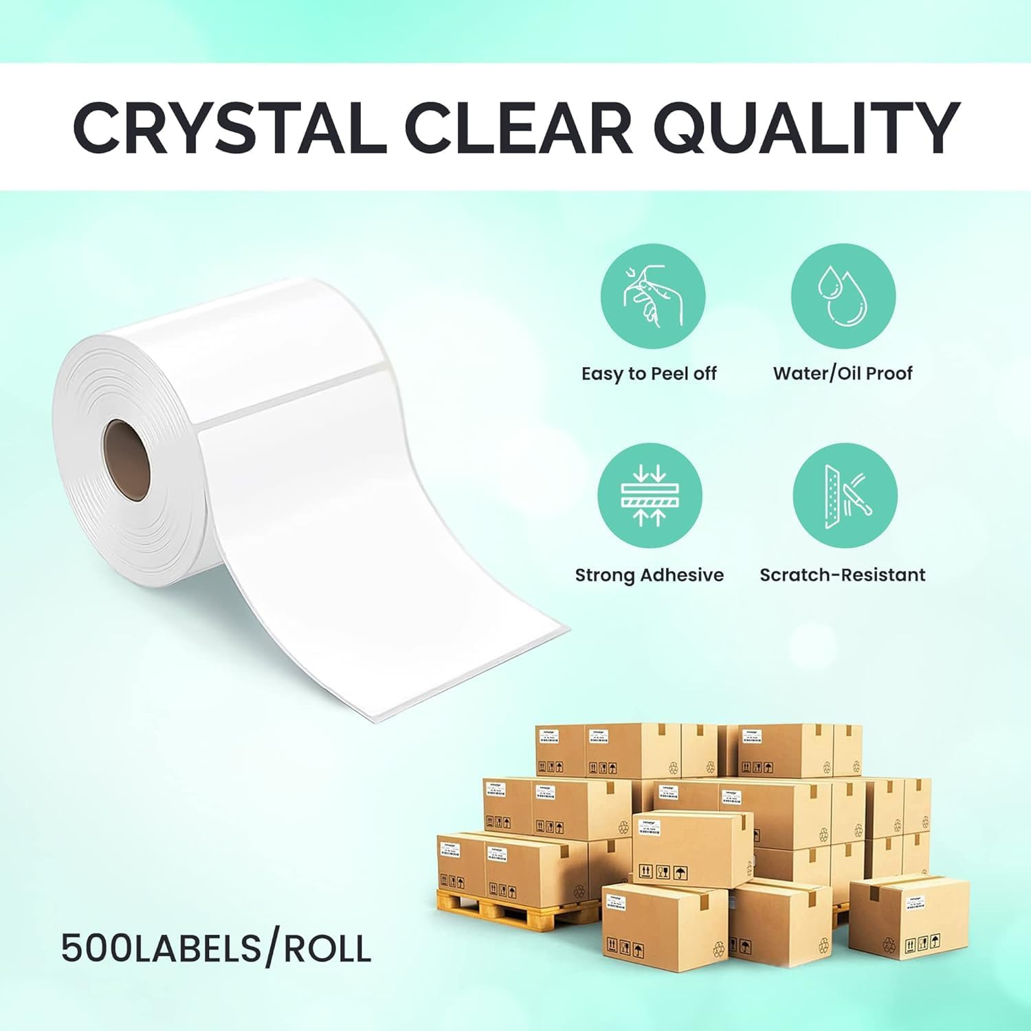 MotionGrey 12 Pack 4x6 Direct Thermal Shipping Labels 500 Labels/Roll, White Permanent Adhesive, Compatible with Rollo Zebra Printers for UPS FedEx