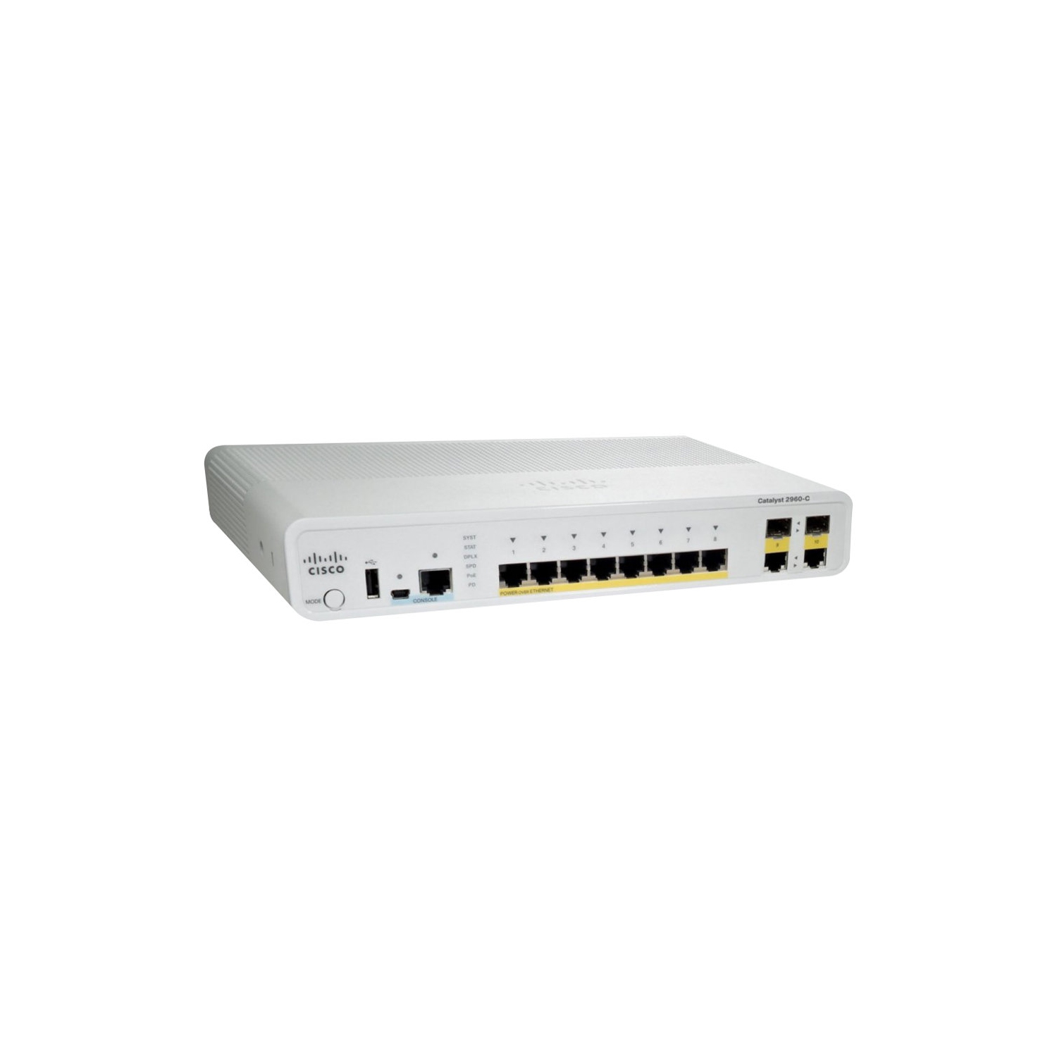 Cisco Catalyst Compact 2960C-8PC-L - Switch - managed - 8 x 10/100 + 2 x combo Gigabit SFP - desktop, rack-mountable, wall-mountable - PoE
